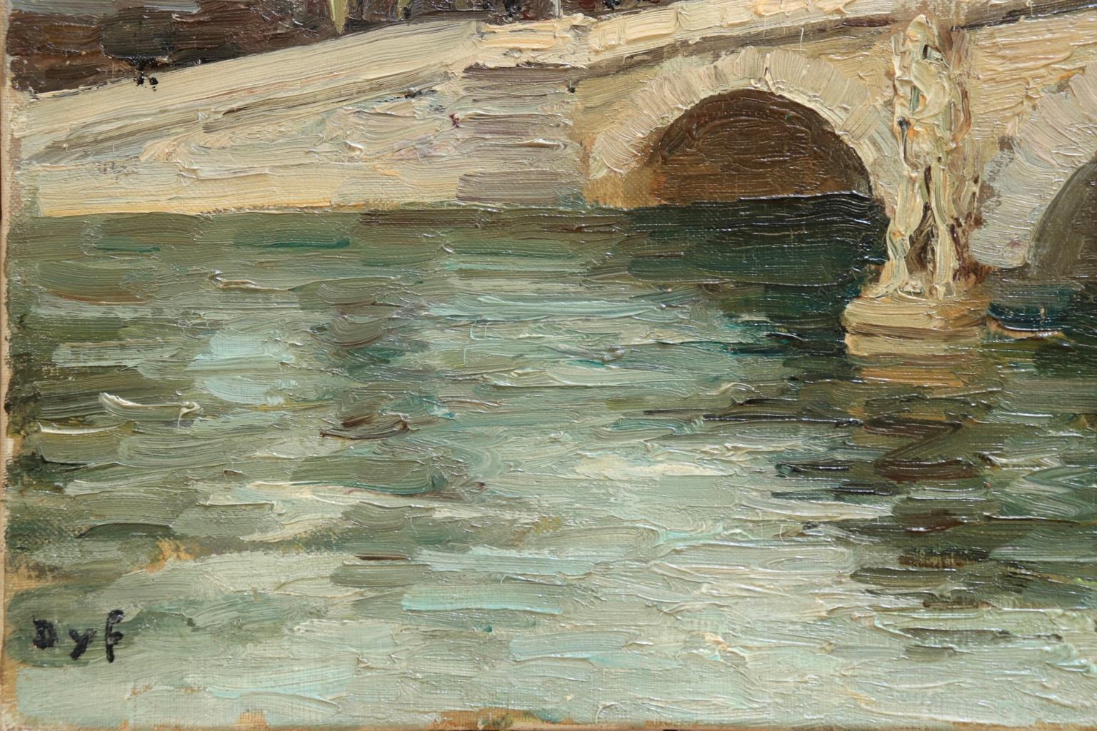 Pont de l'Alma - Post Impressionist Oil, River in Cityscape by Marcel Dyf 2
