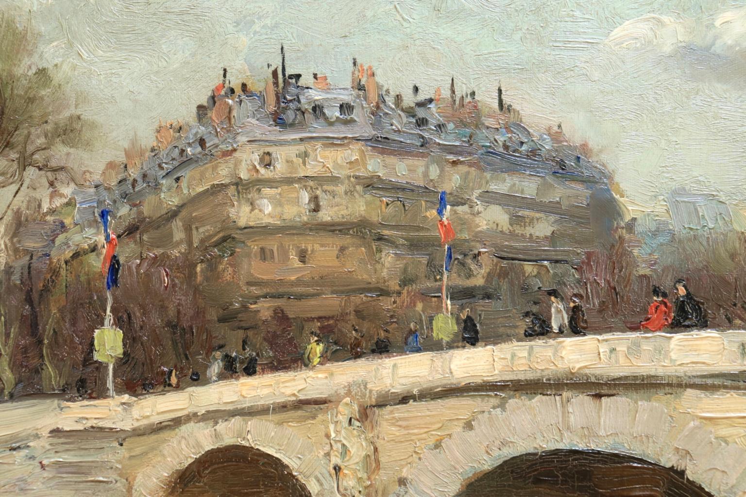 Pont de l'Alma - Post Impressionist Oil, River in Cityscape by Marcel Dyf 4