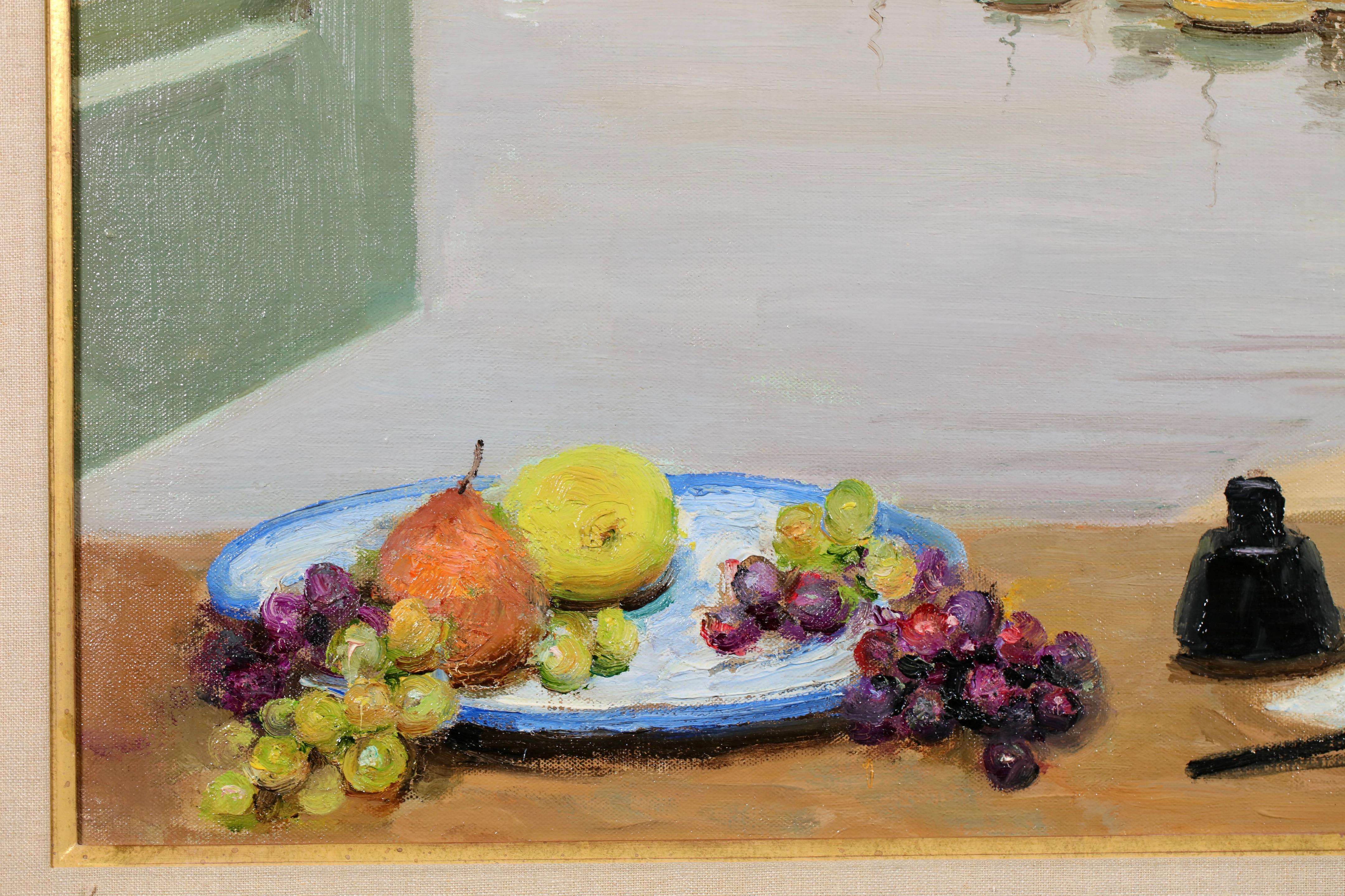 Pourquoi partir? - Natura morta paesaggistica post impressionista di Marcel Dyf in vendita 2