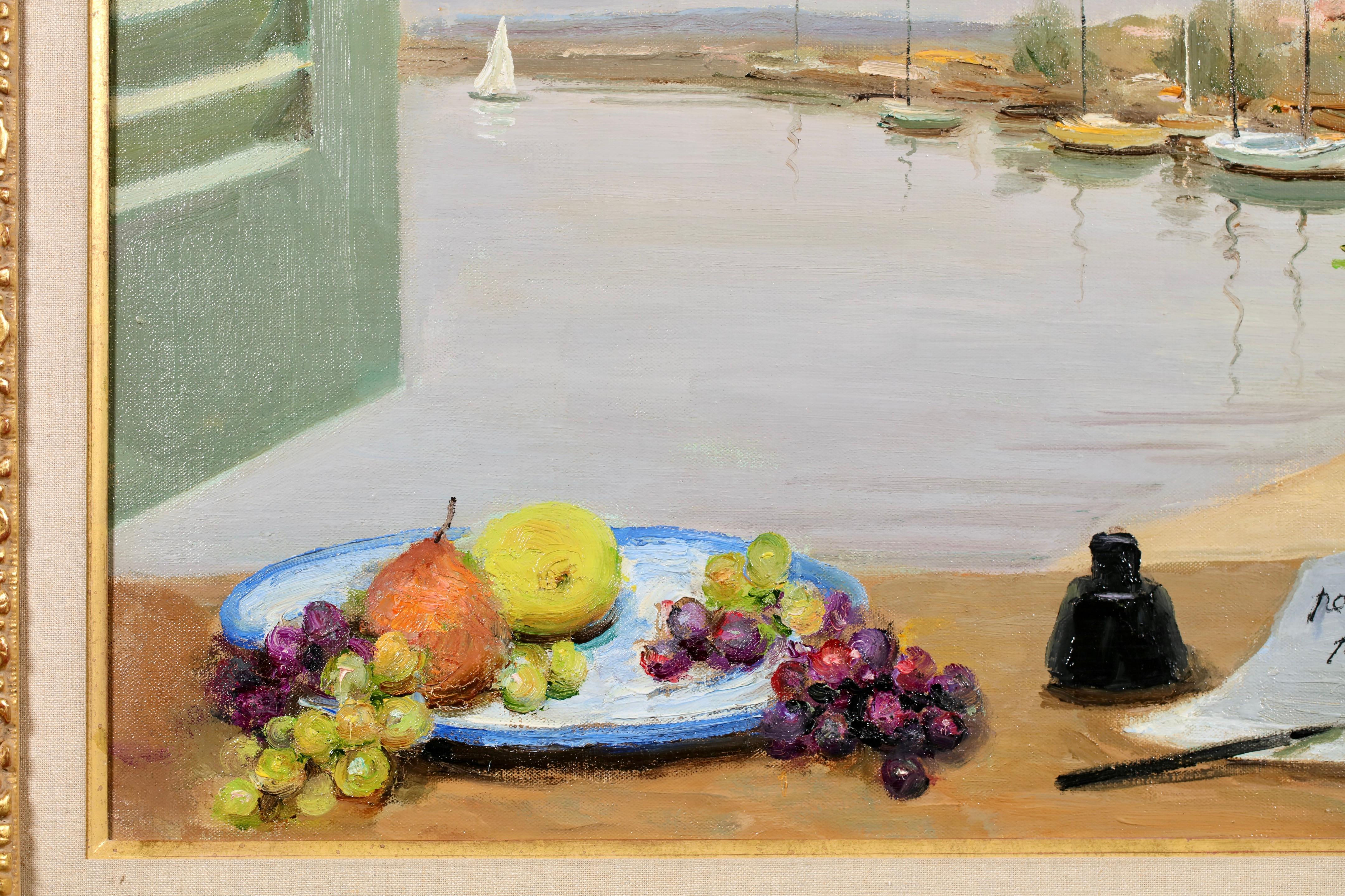 Pourquoi partir? - Natura morta paesaggistica post impressionista di Marcel Dyf in vendita 7