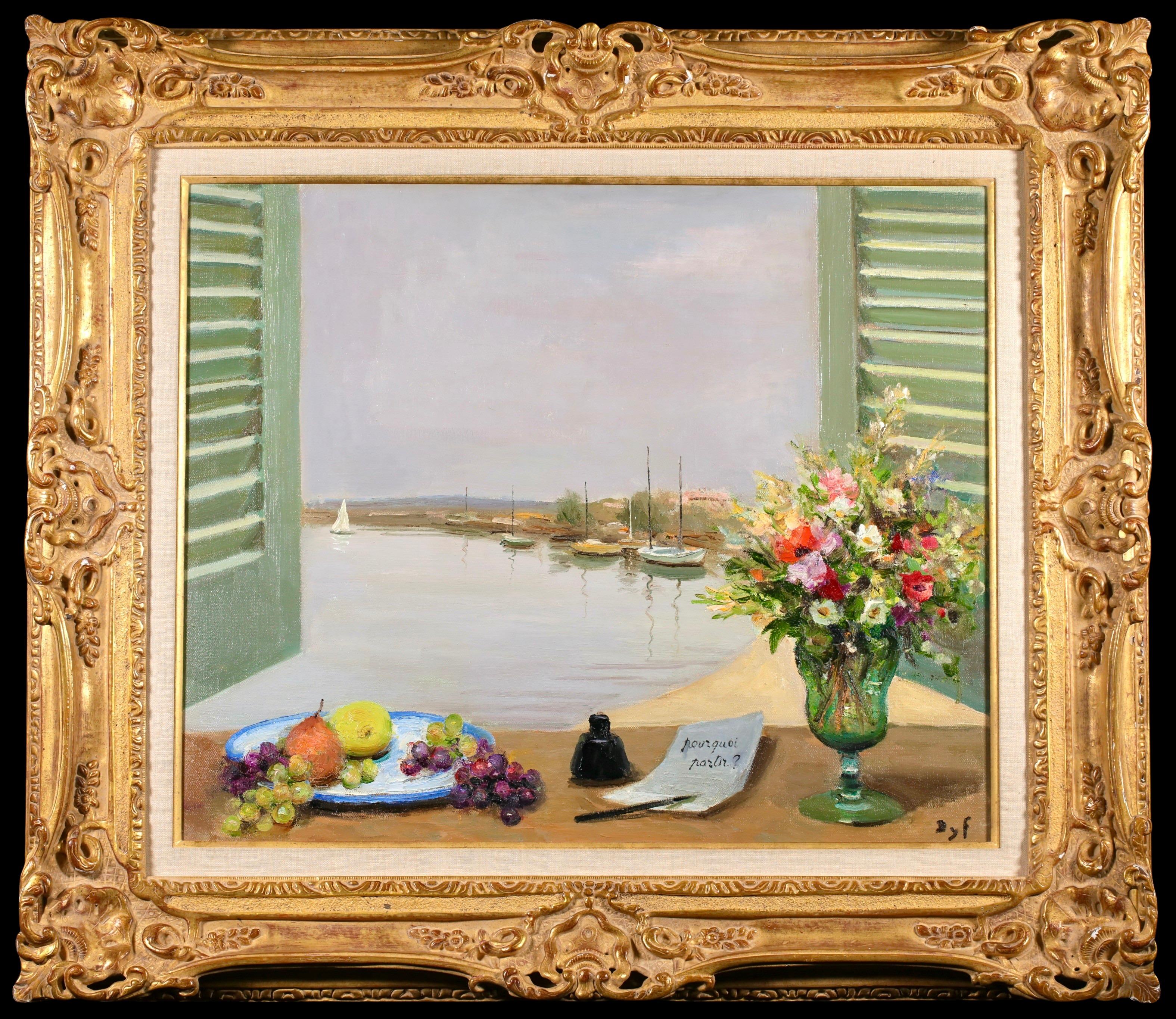 Pourquoi partir ? - Nature morte post-impressionniste - Paysage à l'huile de Marcel Dyf