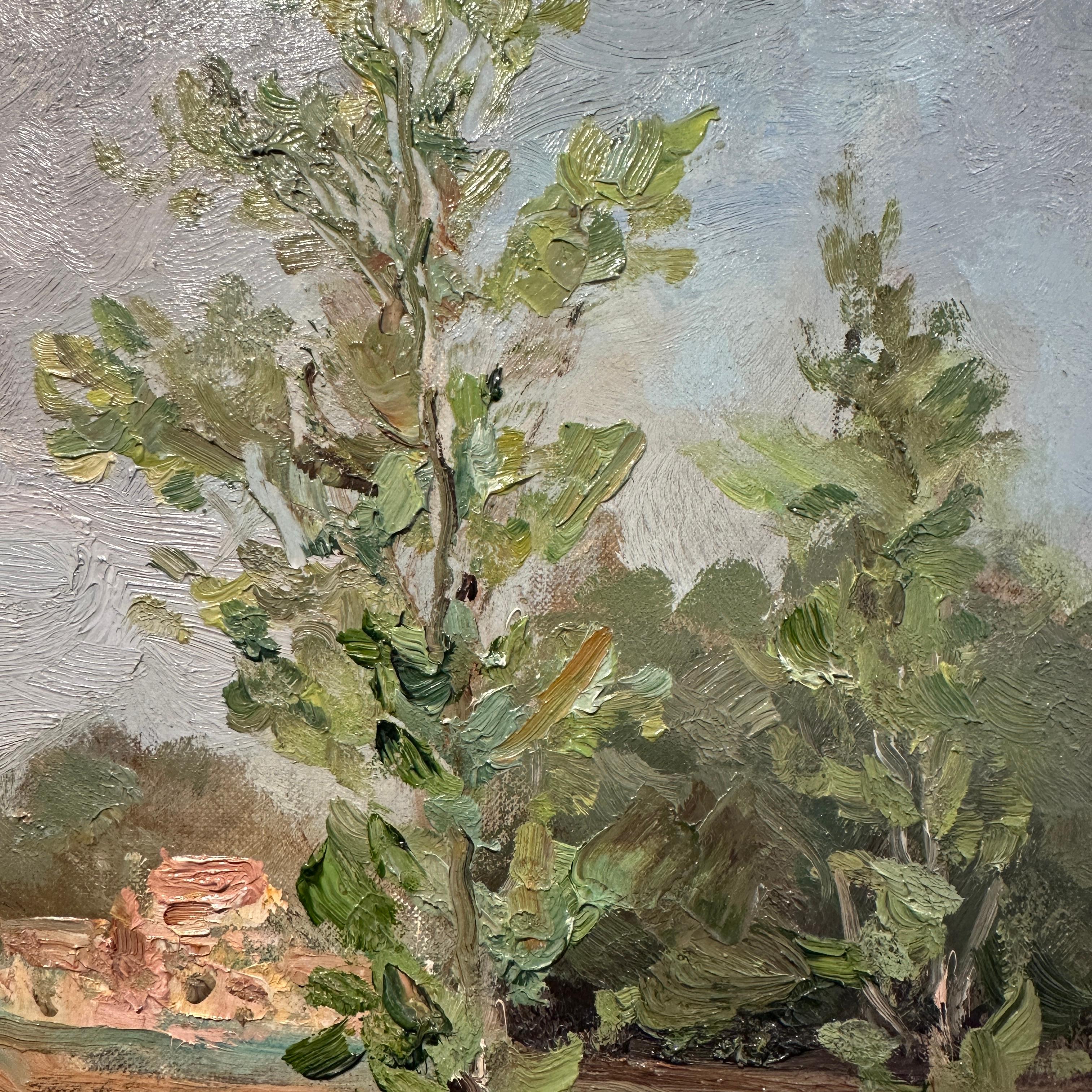Après-midi d'été Impressionniste Provence Peinture de paysage, personnages, eau, bateau en vente 3