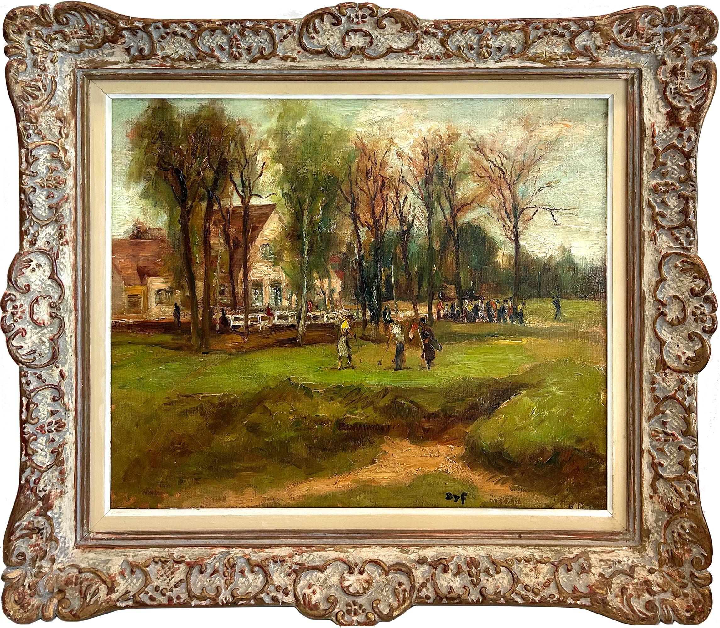 "Le Golf" Chiberta dans le Southern France Peinture post-impressionniste à l'huile sur toile