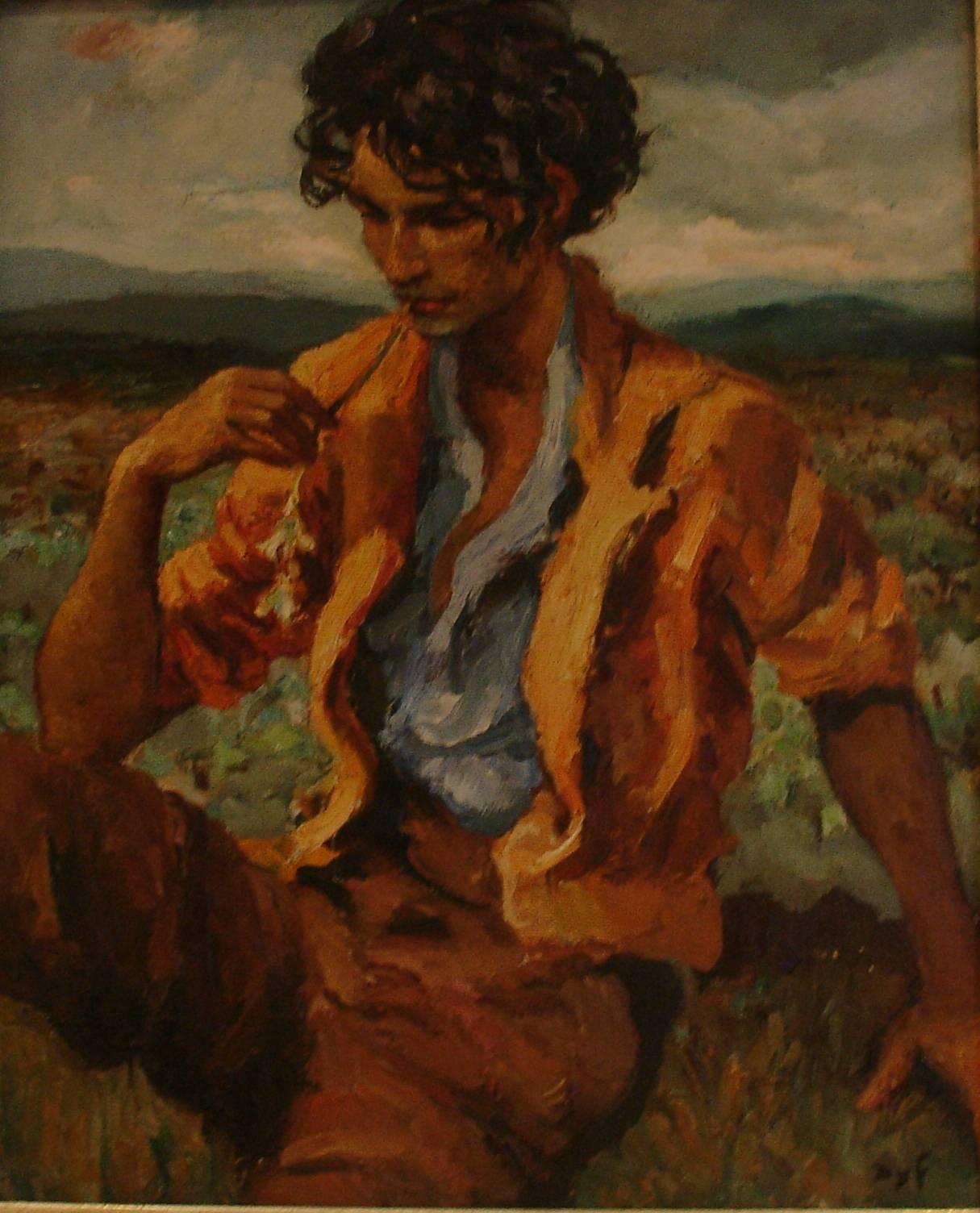 The Gypsy Le Gitan - Impressionist Painting by Marcel Dyf
