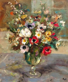 Un Bouqet D'Ete Dans Un Vase En Verre
