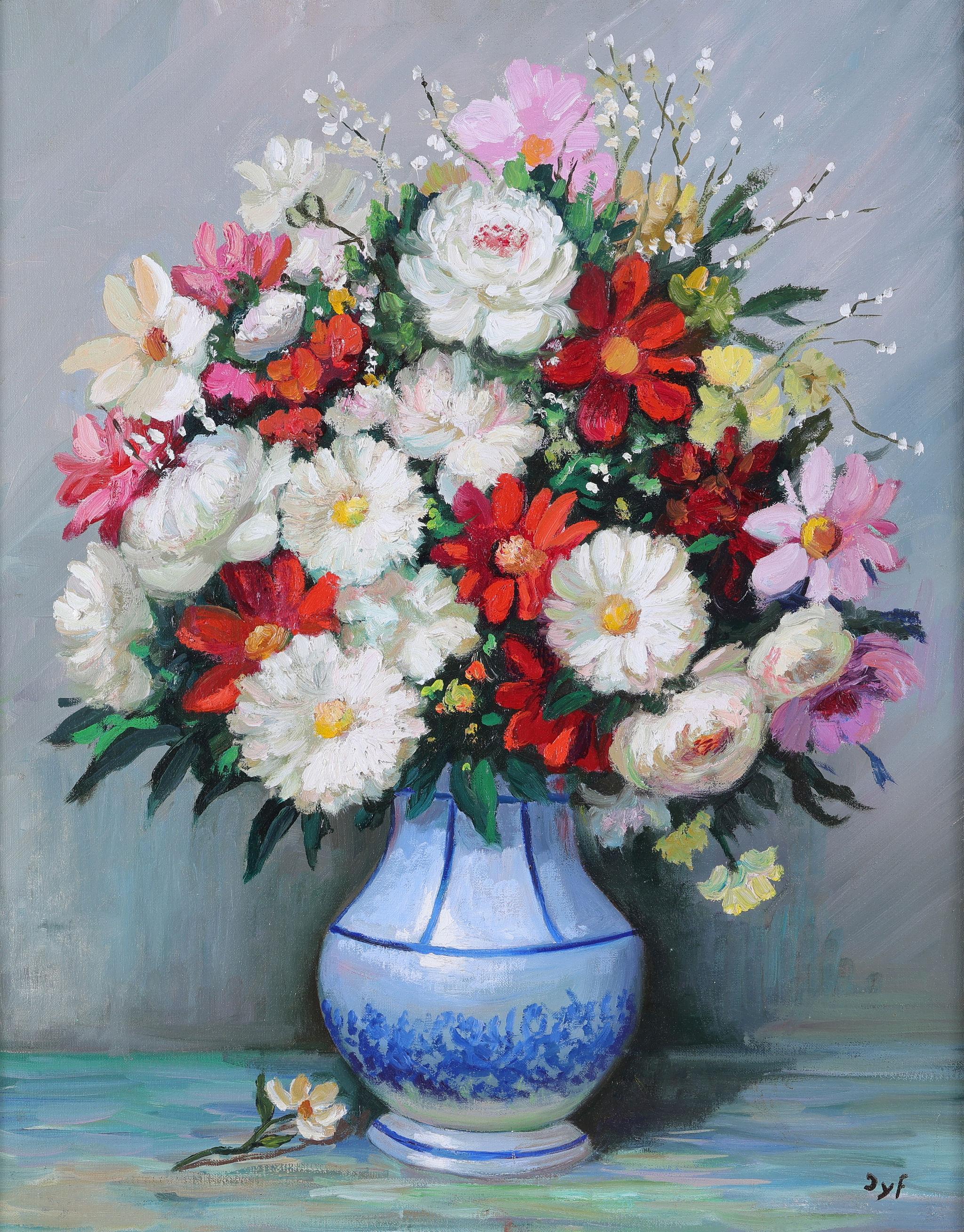 Un Bouquet de Fleurs Spectaculaire - Painting by Marcel Dyf