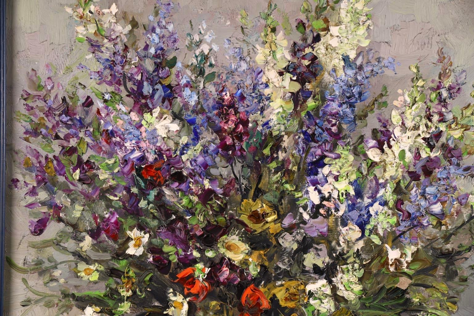 White & Purple Bouquet - Post Impressionist Oil, Still Life Flowers - Marcel Dyf 1