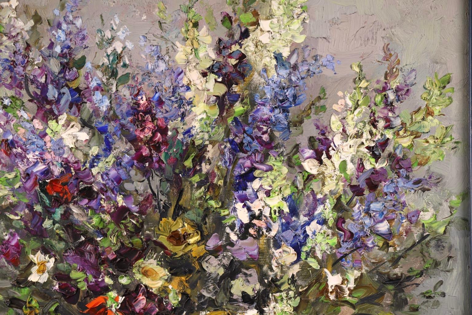 White & Purple Bouquet - Post Impressionist Oil, Still Life Flowers - Marcel Dyf 2