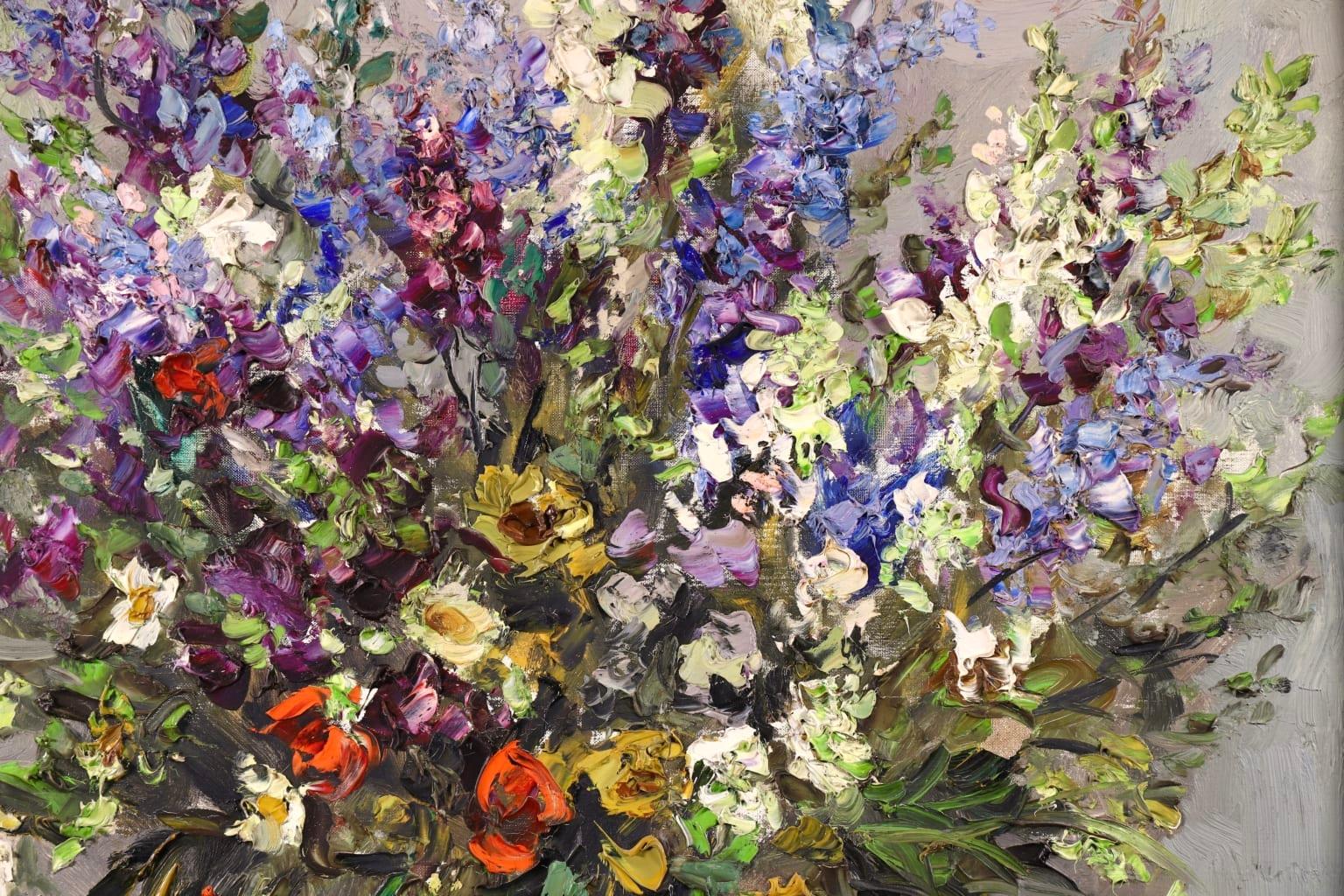 White & Purple Bouquet - Post Impressionist Oil, Still Life Flowers - Marcel Dyf 4