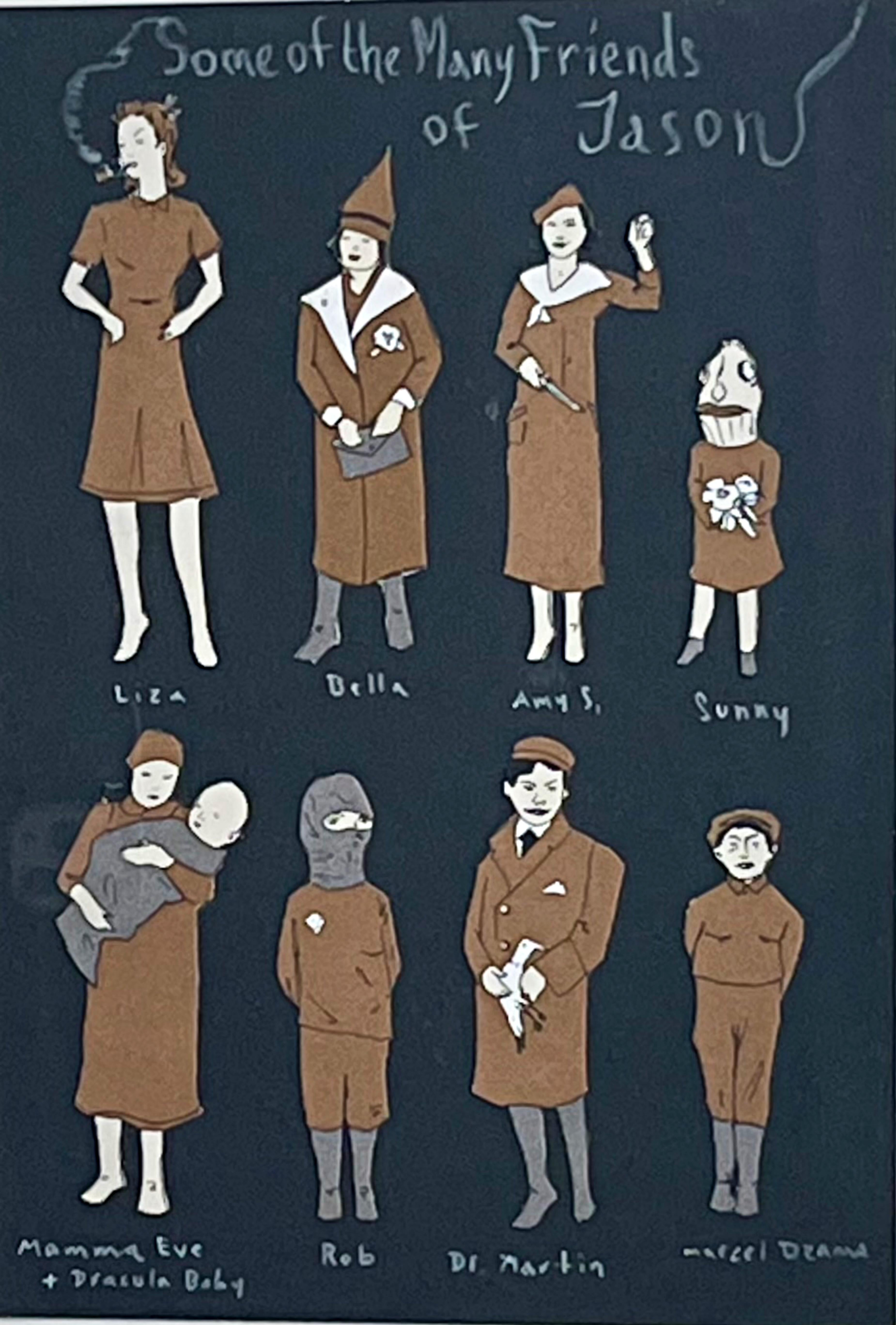 Certaines des nombreuses amis de Jason, dont Marcel Dzama, succession de Jason Polan en vente 1