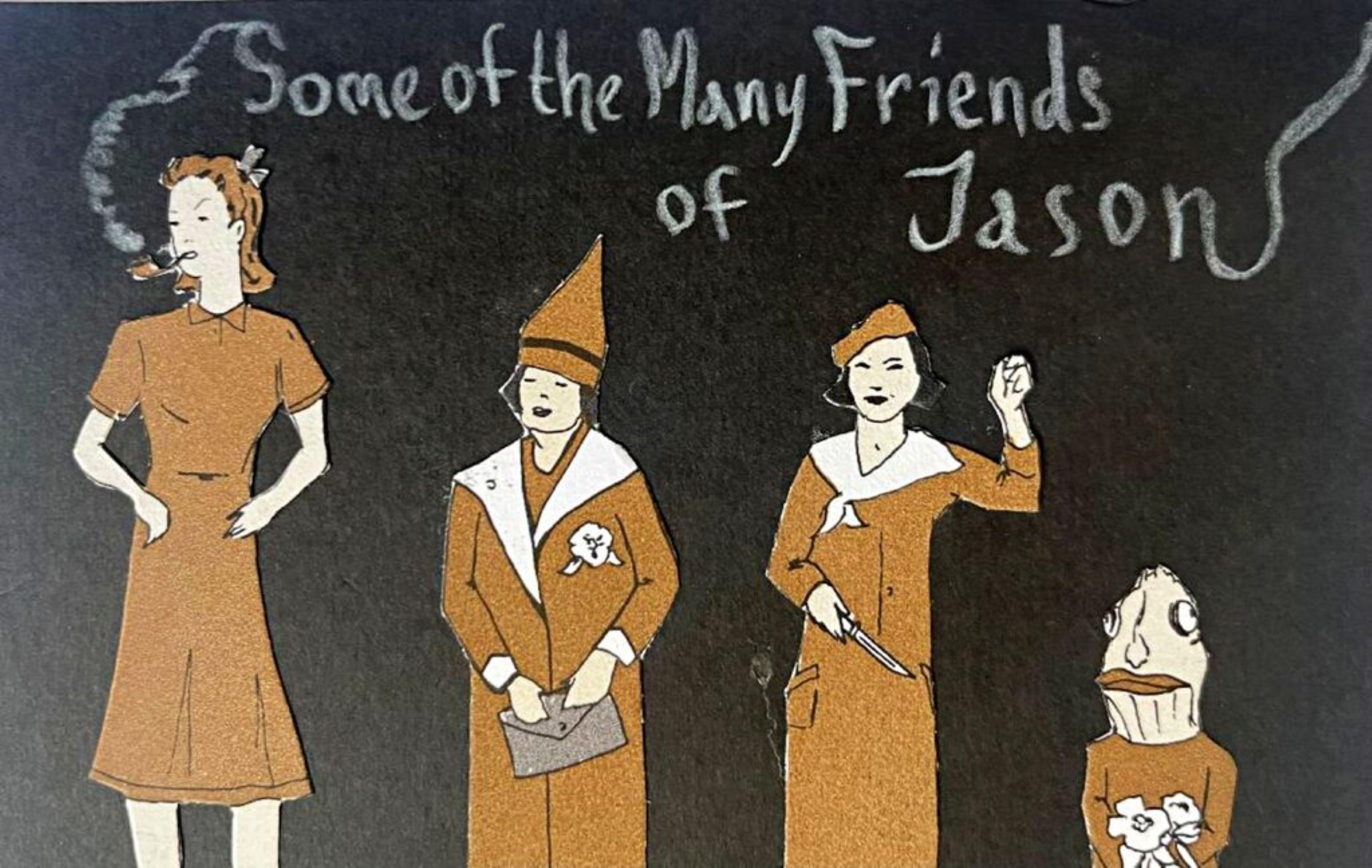 Some of the Many Friends of Jason, including Marcel Dzama, Hand Signed, Framed For Sale 2