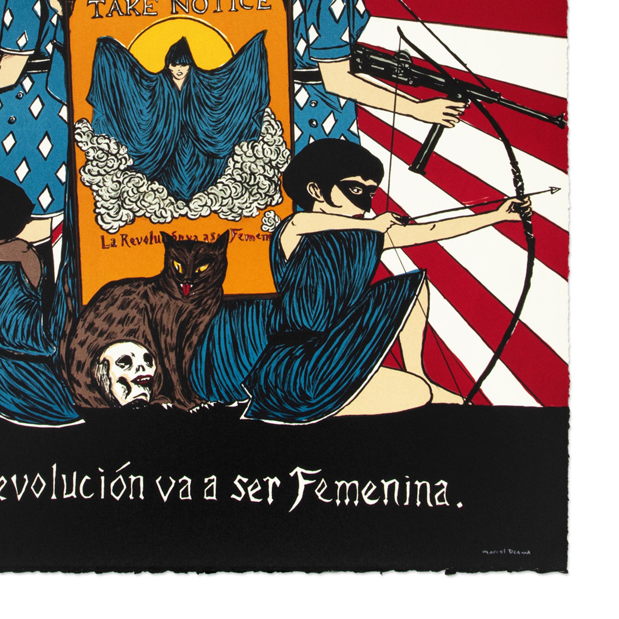 Marcel Dzama: La Revolución Va A Ser Feminina // Stampa litografica firmata in vendita 2