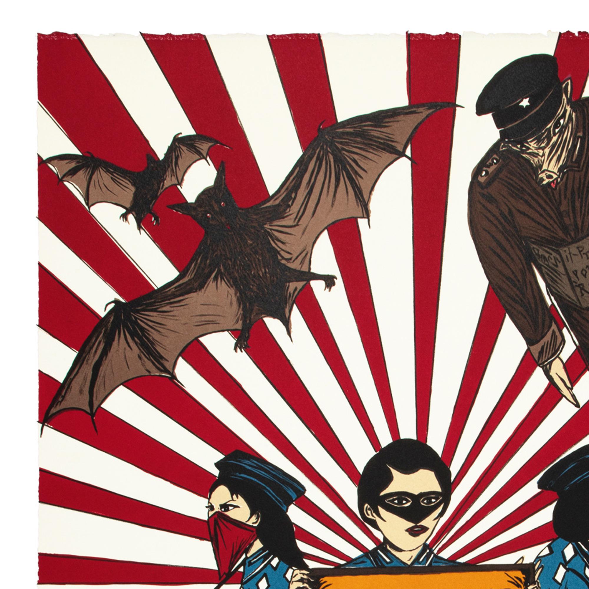 Marcel Dzama: La Revolución Va A Ser Feminina // Stampa litografica firmata in vendita 4