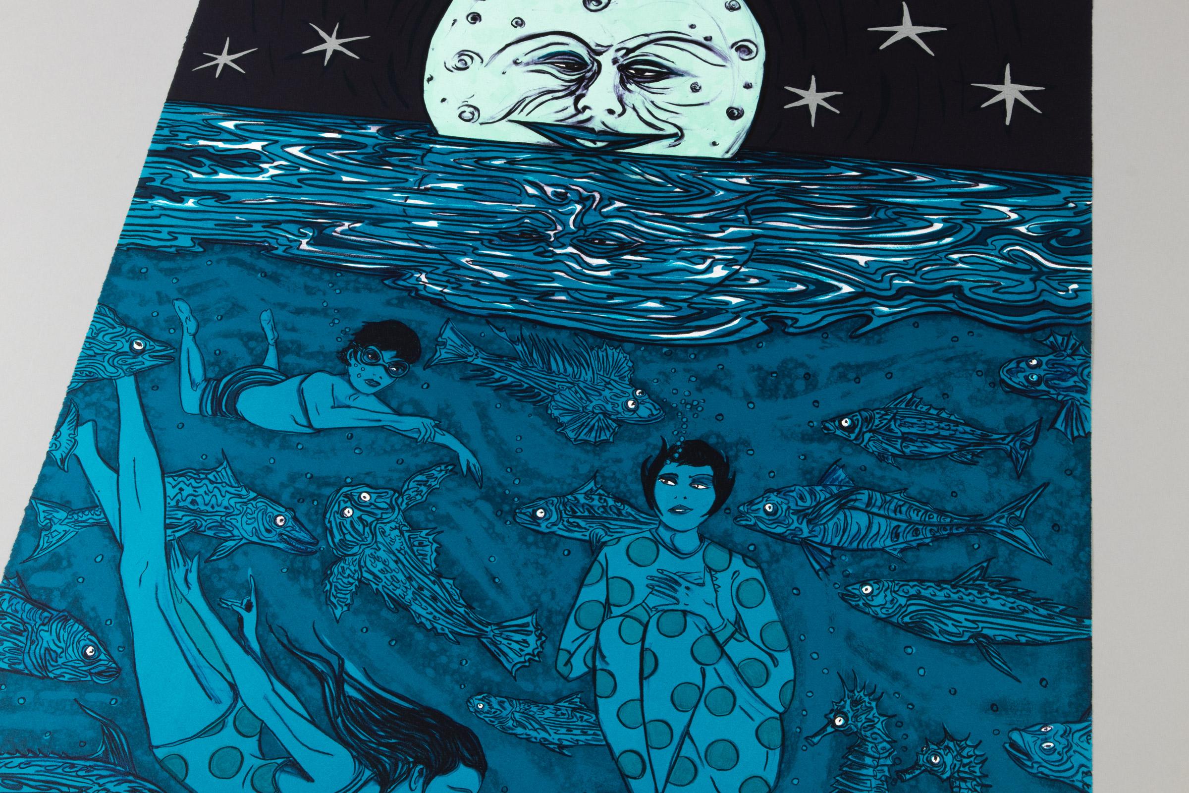 Marcel Dzama - Midnights Moon Light // Signed Fine Art Print For Sale 3