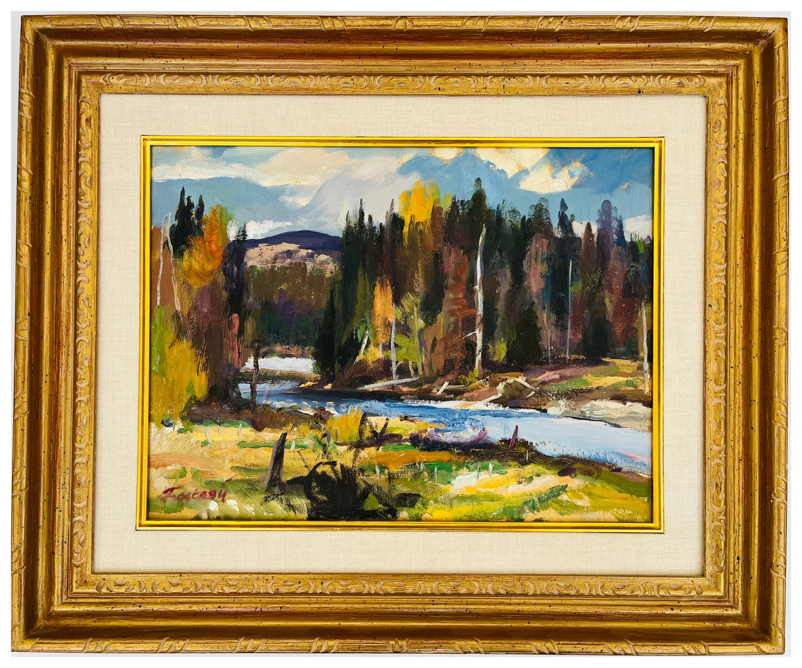 Landschaft in Quebec – Painting von Marcel Fecteau