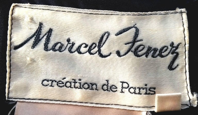 Marcel Fenez 1960s Black Cocktail Dress With Lace Cuffs For Sale at 1stDibs