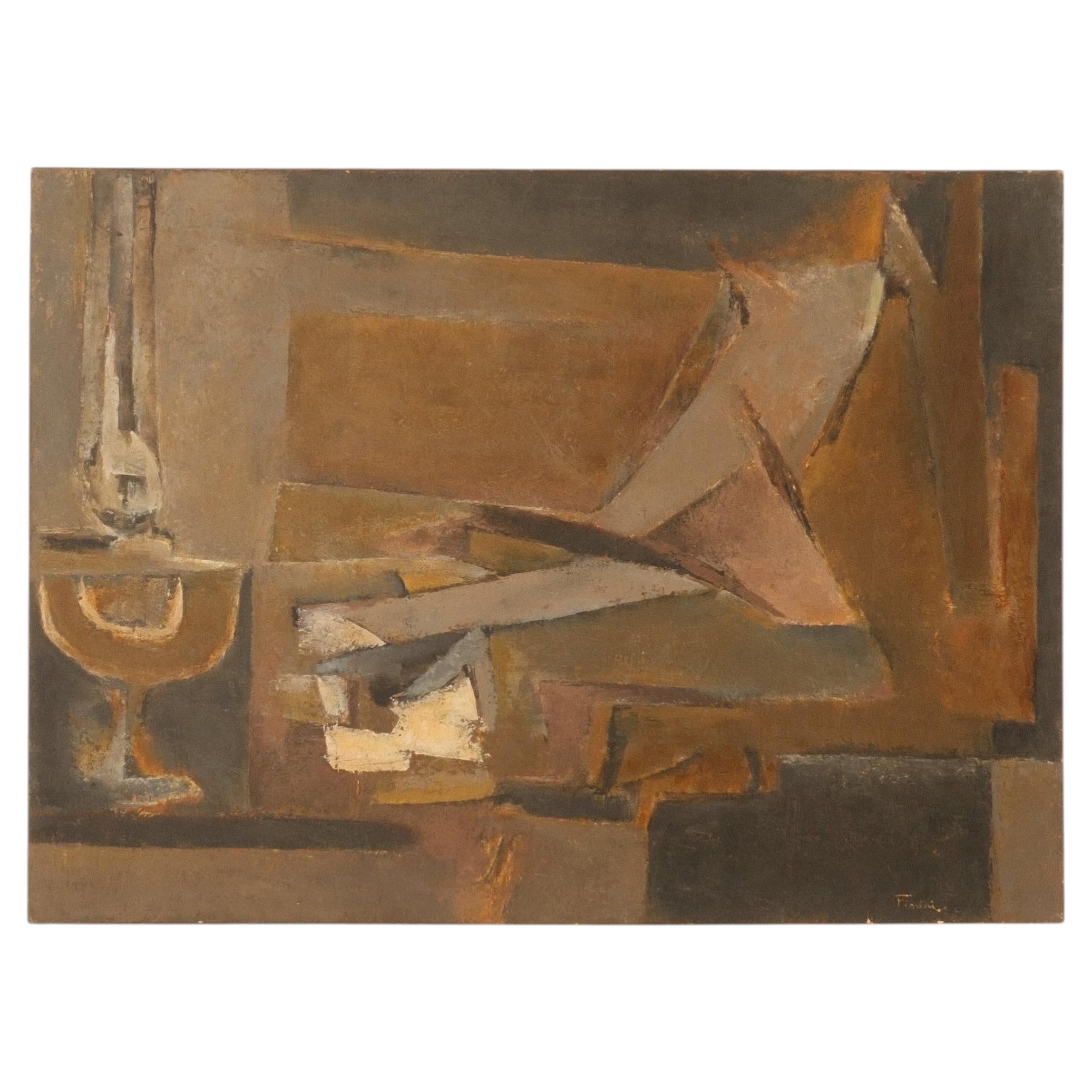 Marcel Fiorini – Stillleben mit Petroleumlampe, Frankreich, ca. 1960er–1970er Jahre im Angebot
