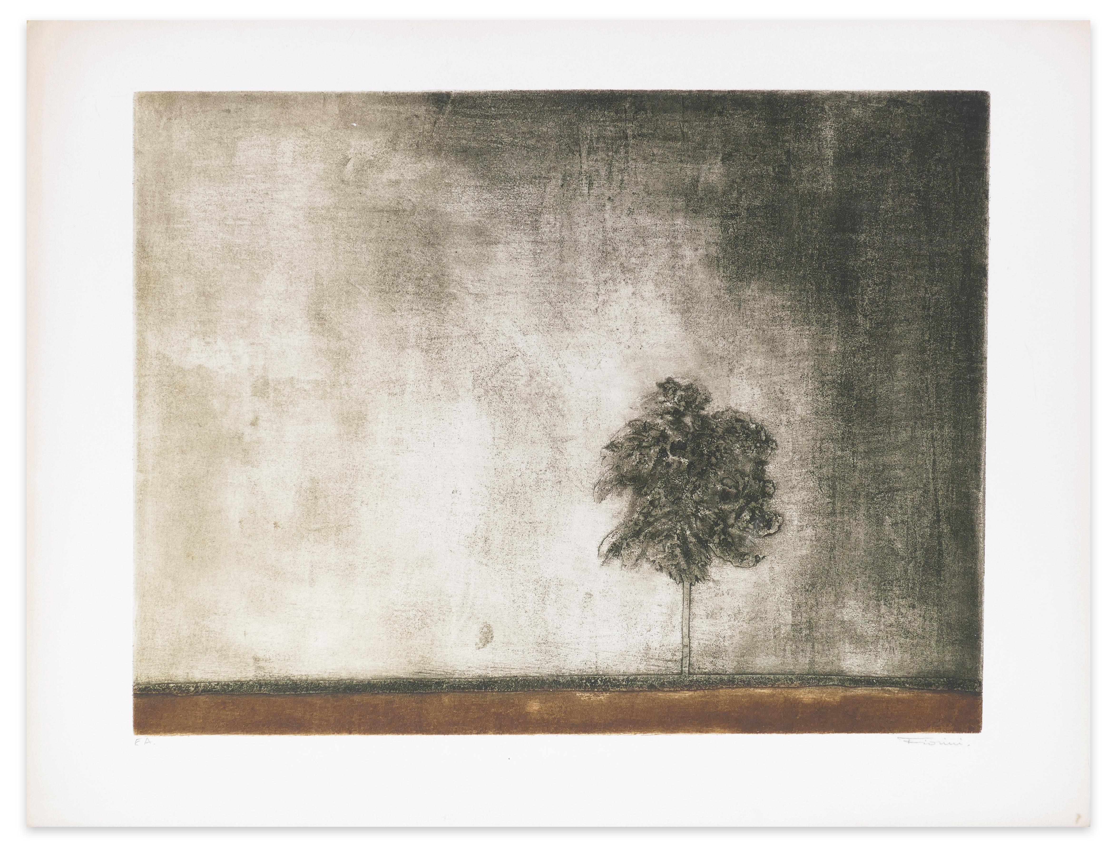 Un arbre is an original color etching and aquatint on paper, realized by the artist Marcel Fiorini (1922-2008).

This is an artist proof, signed in pencil on the lower right margin. 

Beautiful specimen, with bright colors and in excellent