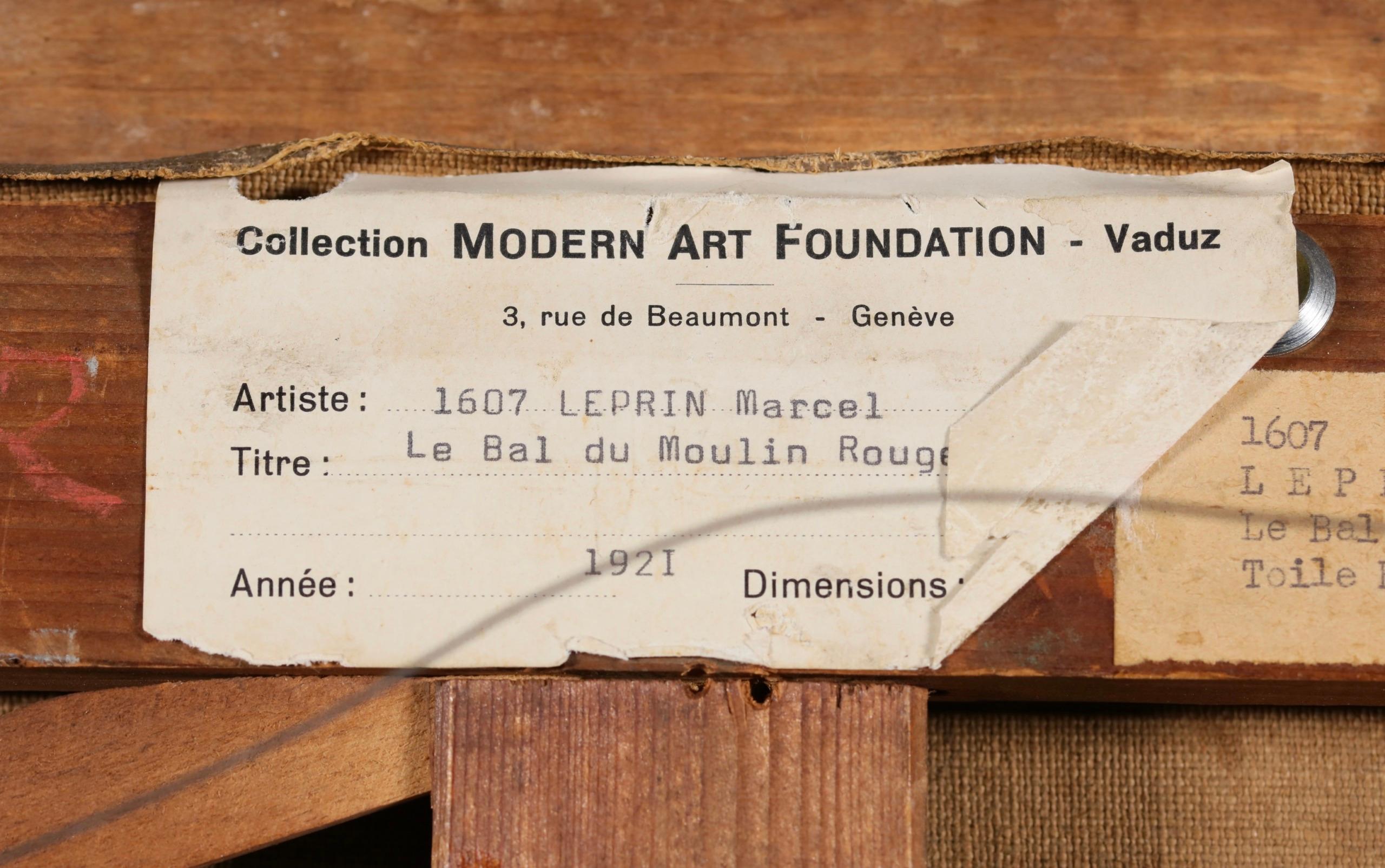 Le Bal de Moulin Rouge - Olio figurativo modernista di Marcel Francois Leprin in vendita 6