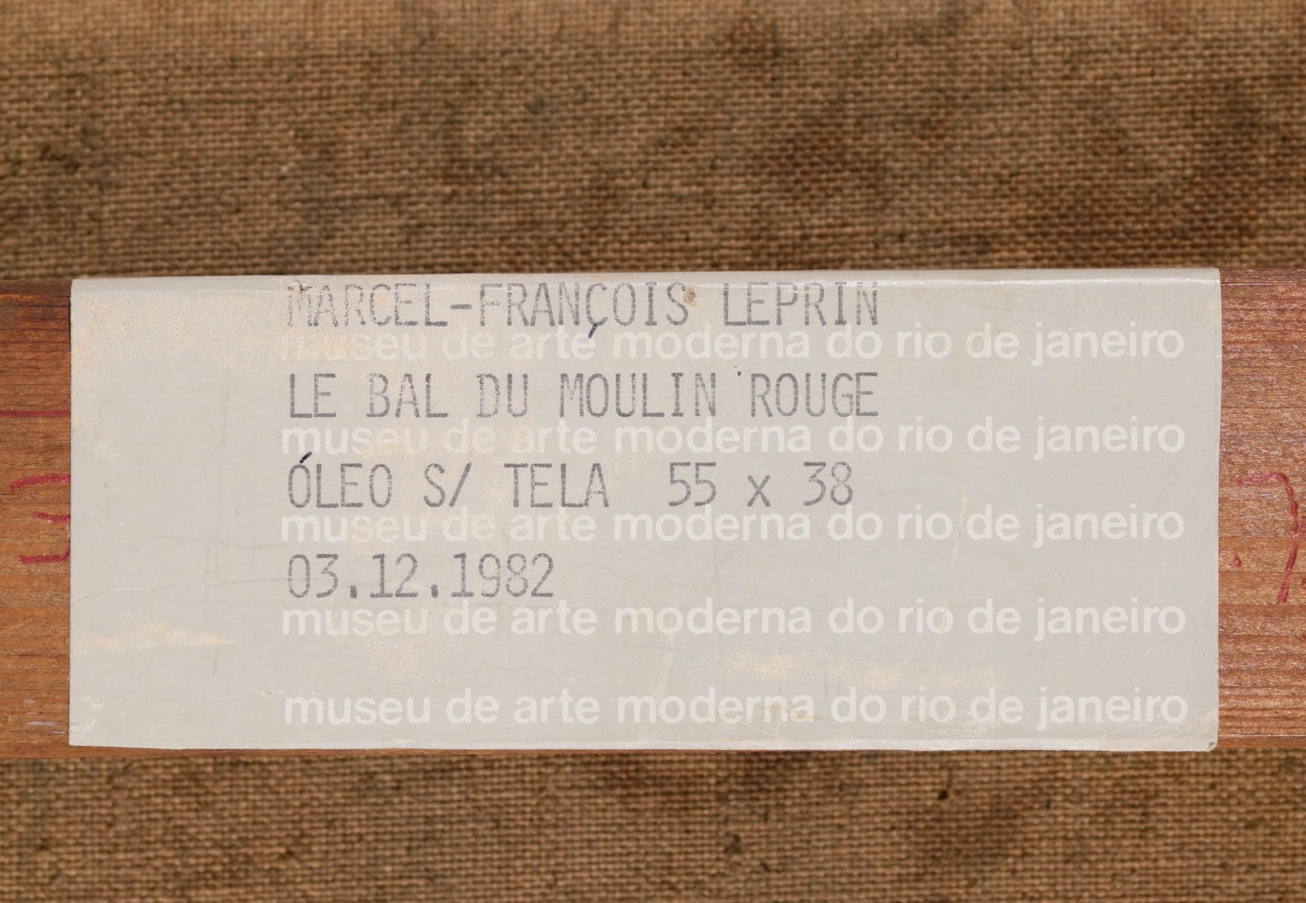 Le Bal de Moulin Rouge - Olio figurativo modernista di Marcel Francois Leprin in vendita 9