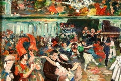 Le Bal de Moulin Rouge - Modernist Figurative Oil by Marcel Francois Leprin