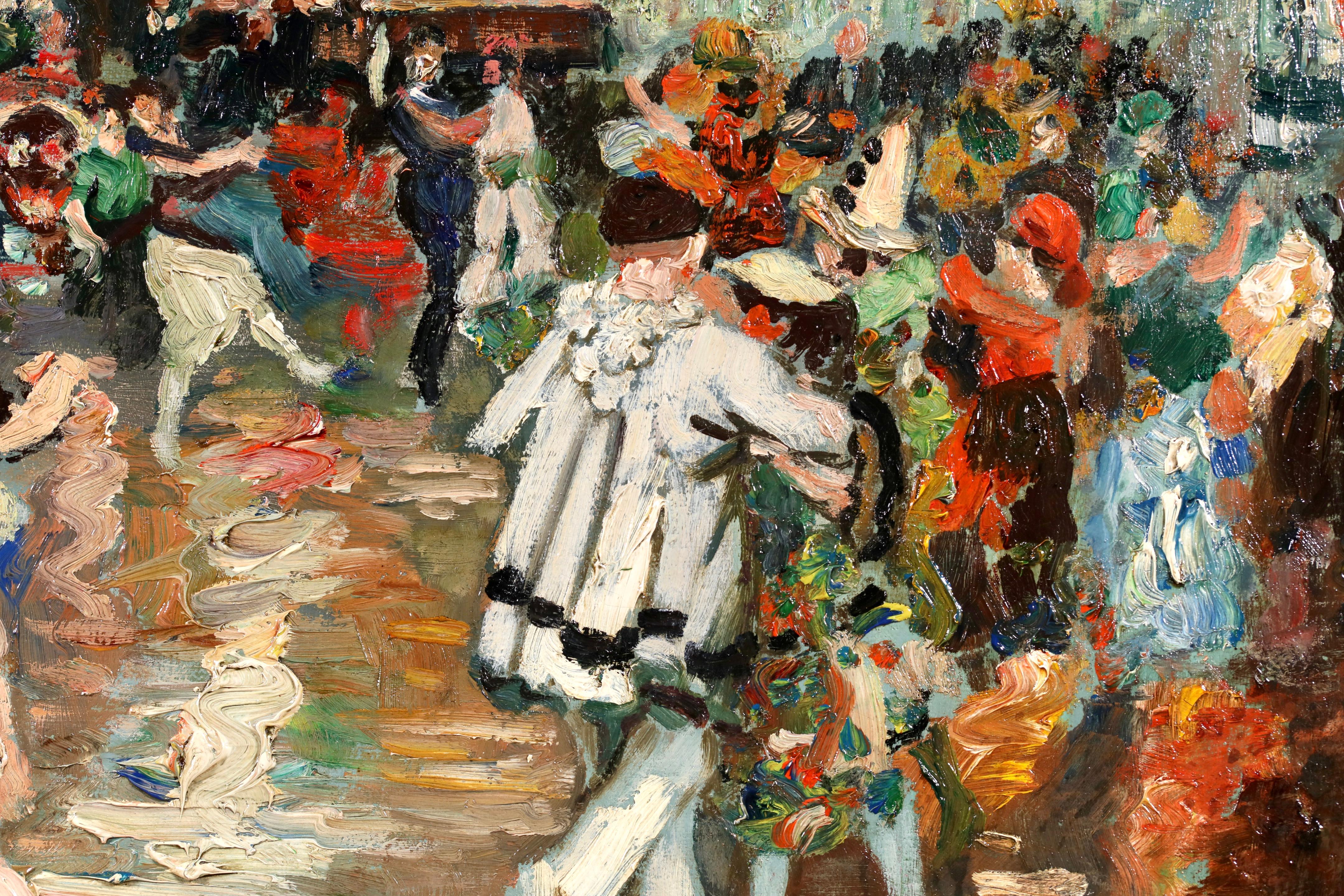 Le Bal de Moulin Rouge - Olio figurativo modernista di Marcel Francois Leprin in vendita 3