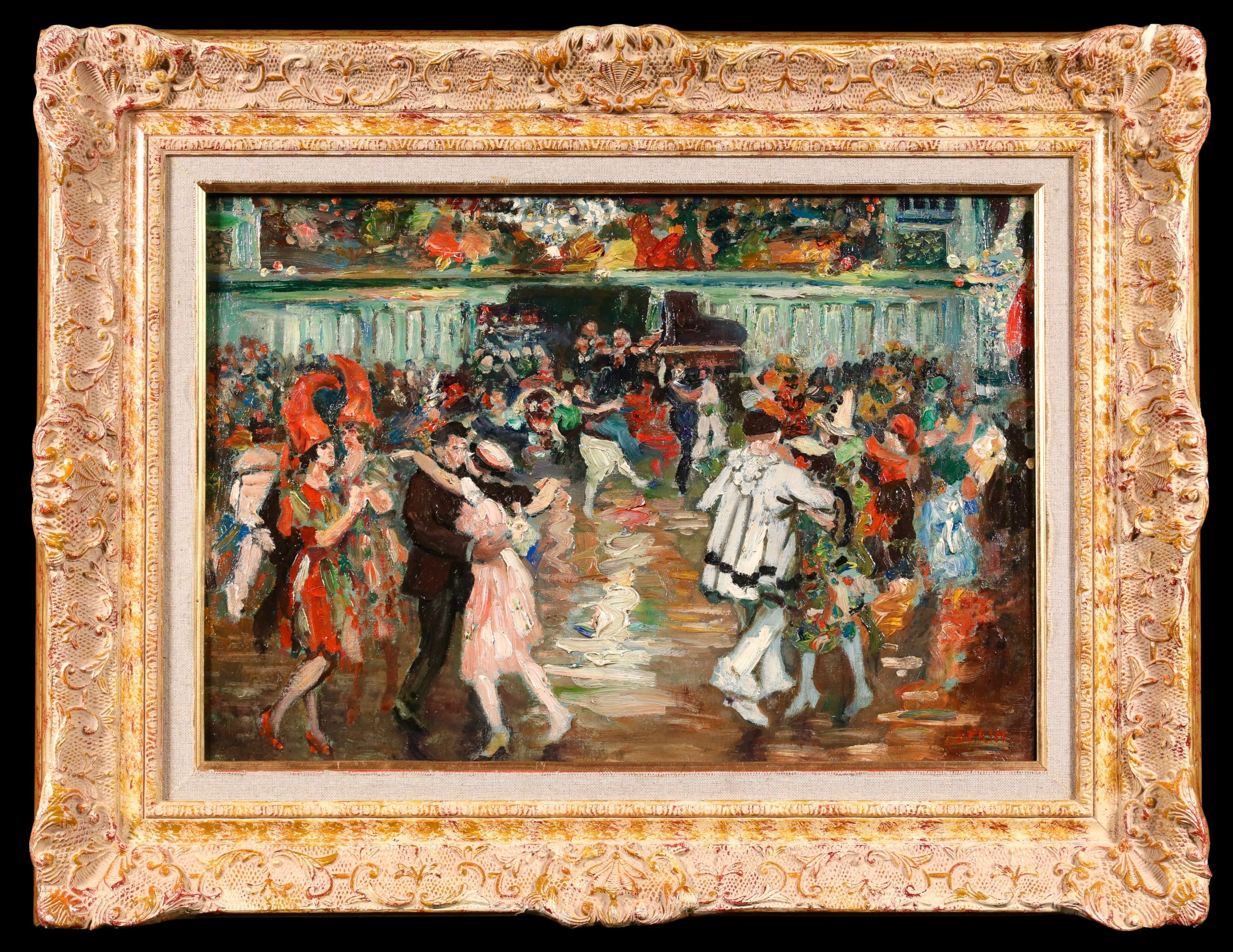 Figurative Painting di Marcel François Leprin - Le Bal de Moulin Rouge - Olio figurativo modernista di Marcel Francois Leprin