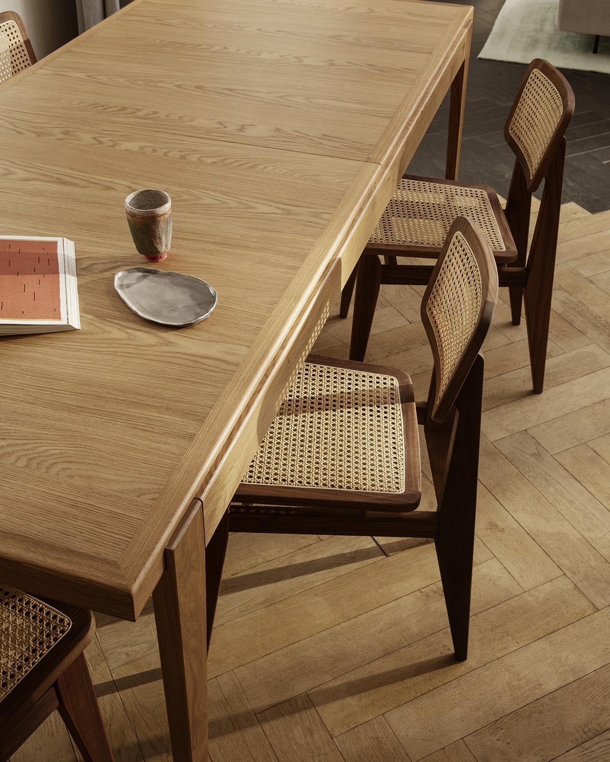 Contemporary Marcel Gascoin 'C-Chair' Dining Chair American Walnut All French Cane for GUBI For Sale
