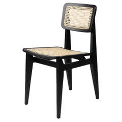 Marcel Gascoin 'C-Chair' Dining Chair Black Stained Oak All French Cane for GUBI