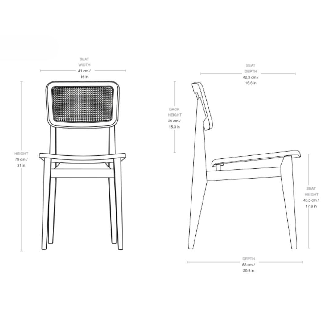 Marcel Gascoin 'C-Chair' Dining Chair in American Walnut for GUBI In New Condition For Sale In Glendale, CA