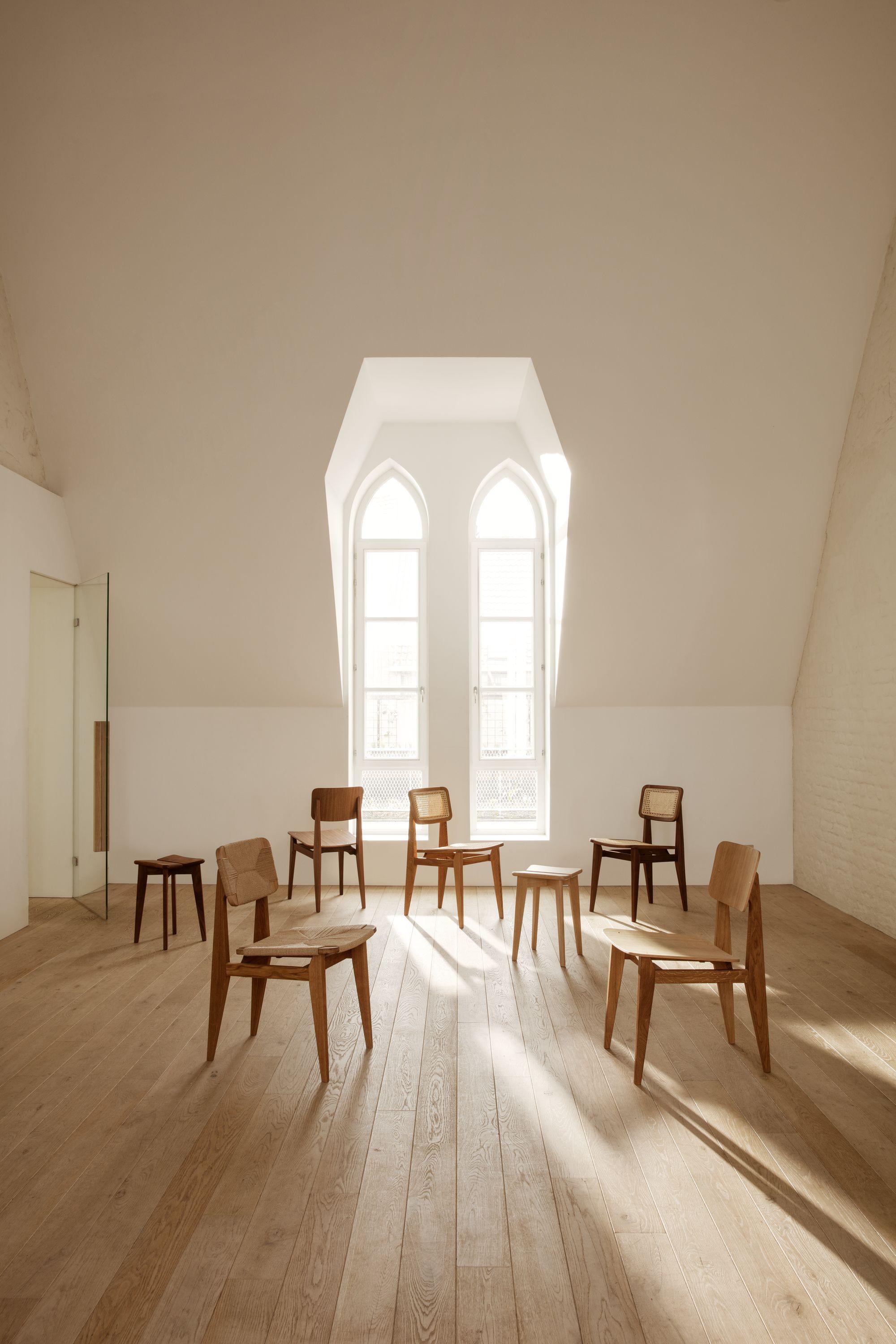 Oiled Marcel Gascoin 'C-Chair' Dining Chair in Black-Stained Oak for GUBI For Sale