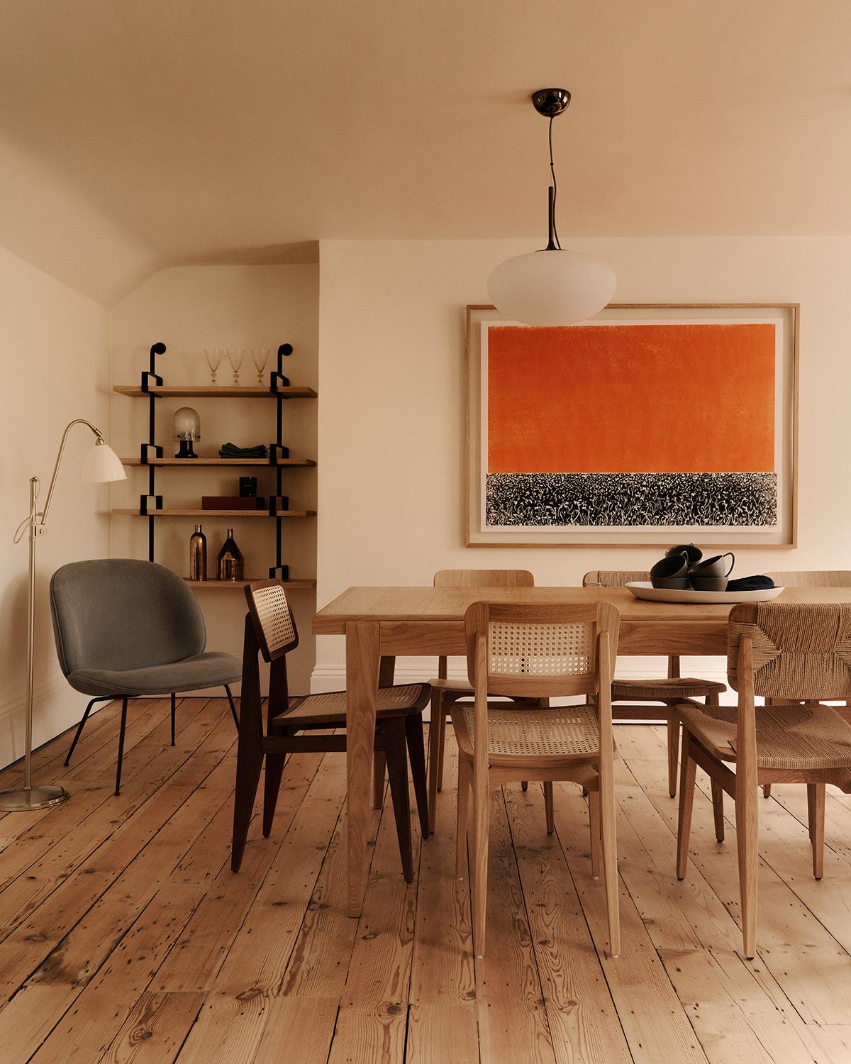 Marcel Gascoin 'C-Chair' Dining Chair Oak Oiled All French Cane for GUBI In New Condition For Sale In New York, NY