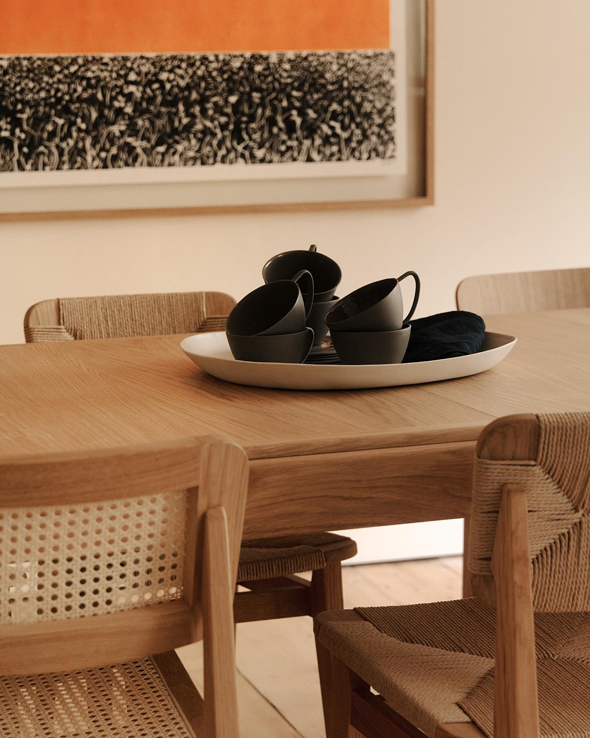 Contemporary Marcel Gascoin 'C-Chair' Dining Chair Oak Oiled All French Cane for GUBI For Sale