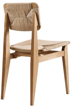 Marcel Gascoin Silla de comedor 'C-Chair' Roble aceitado Cuerda de papel para GUBI