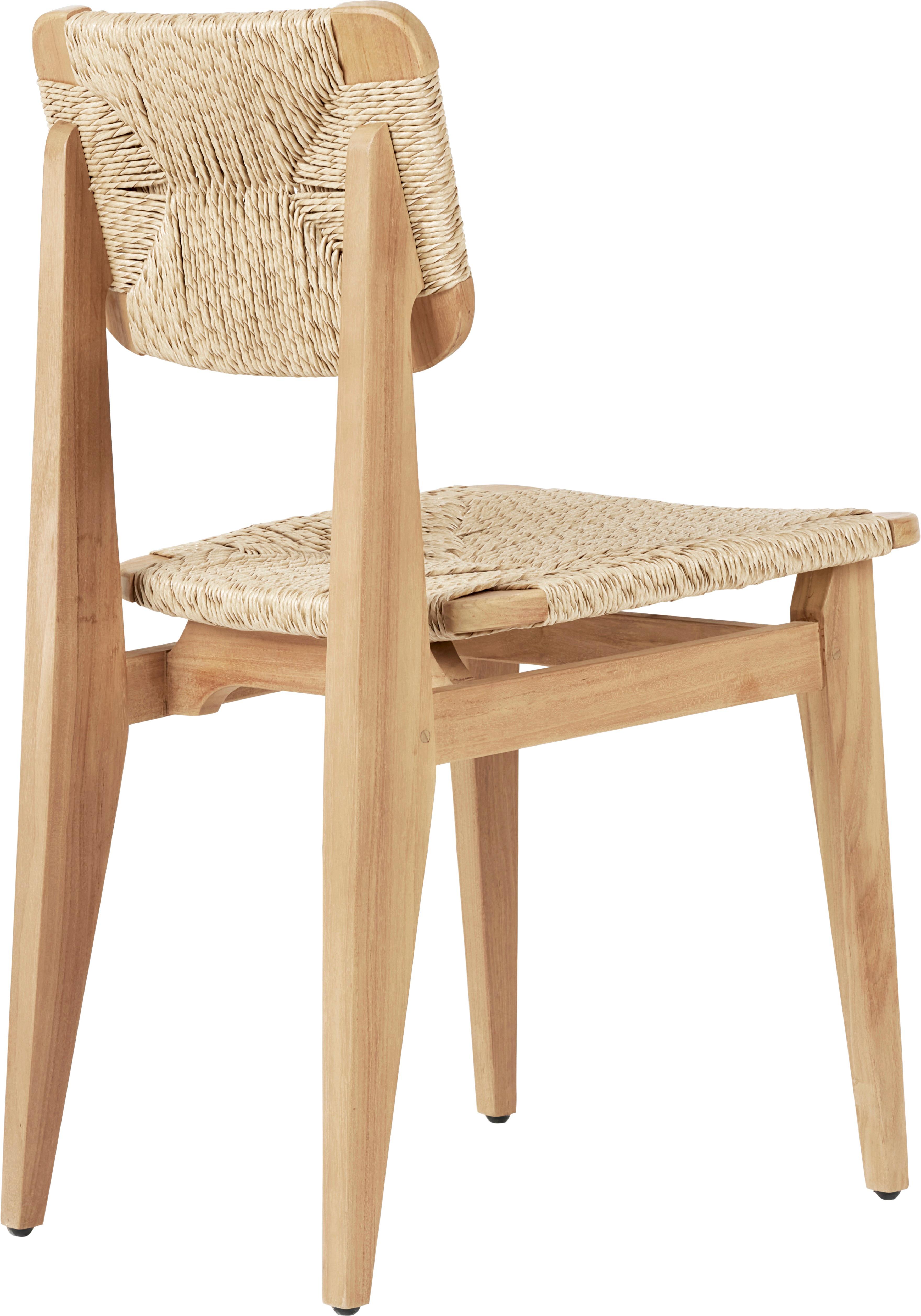 Mid-Century Modern Marcel Gascoin 'C-Chair' Outdoor Dining Chair Natural Teak for GUBI For Sale