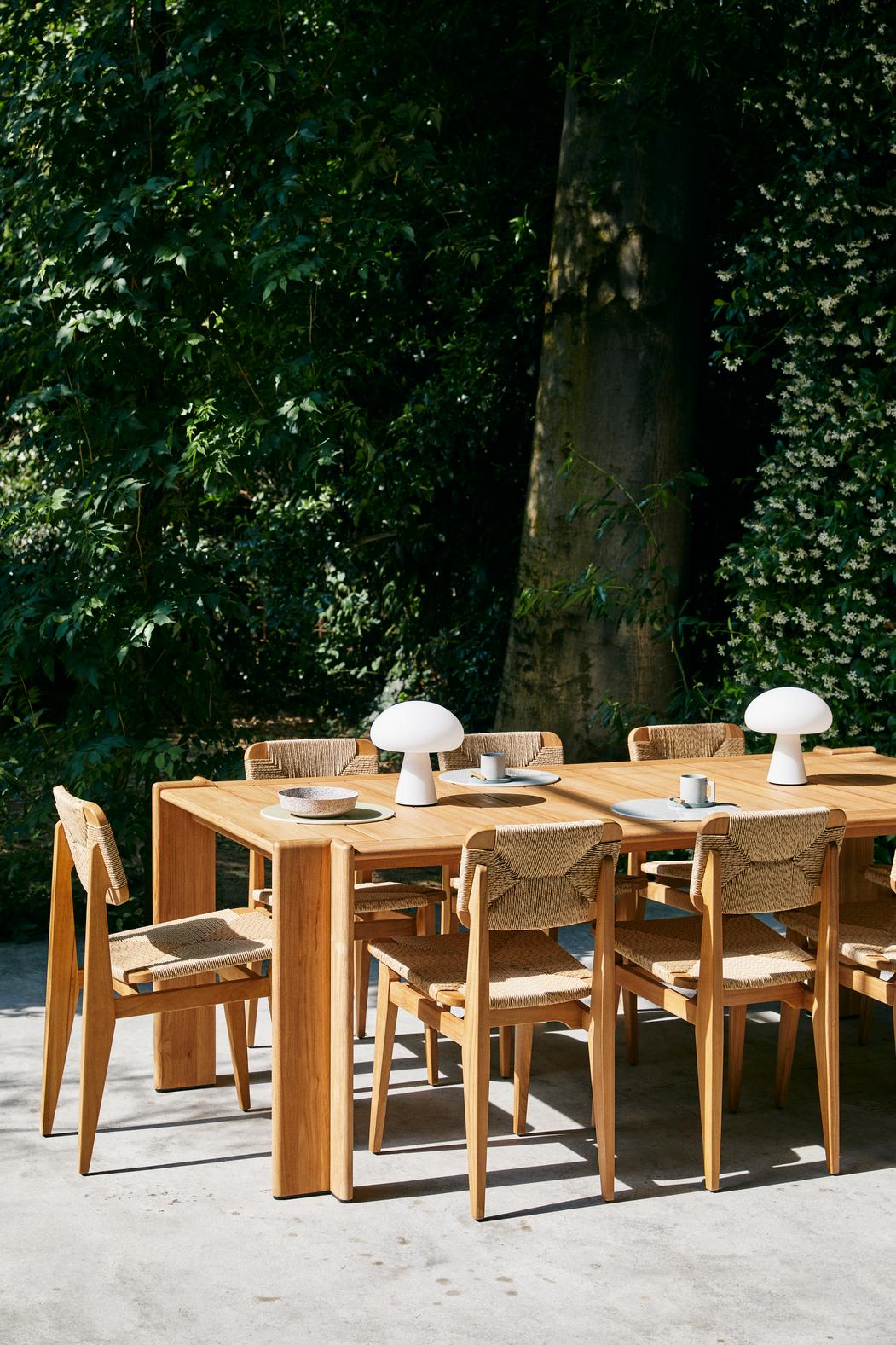 Marcel Gascoin 'C-Chair' Outdoor Dining Chair Natural Teak for GUBI For Sale 1