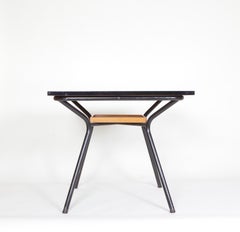 Marcel Gascoin, Card Table, circa 1950, Lacquered Metal, Formica and Wood