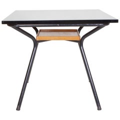 Retro Marcel Gascoin, Card Table, circa 1950, Lacquered Metal, Formica and Wood