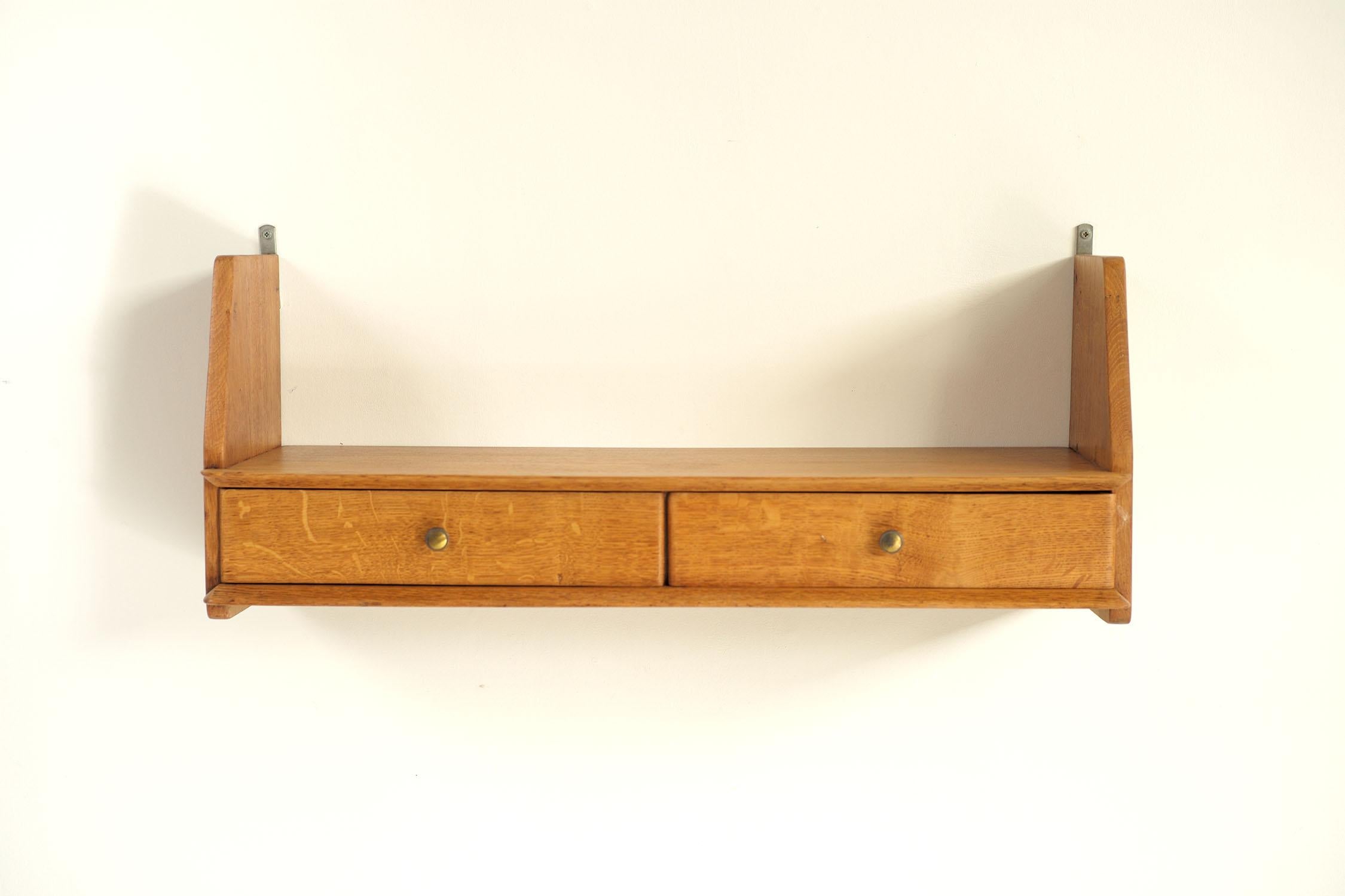 Marcel Gascoin (1907-1986), shelf with double drawers in blond oak 