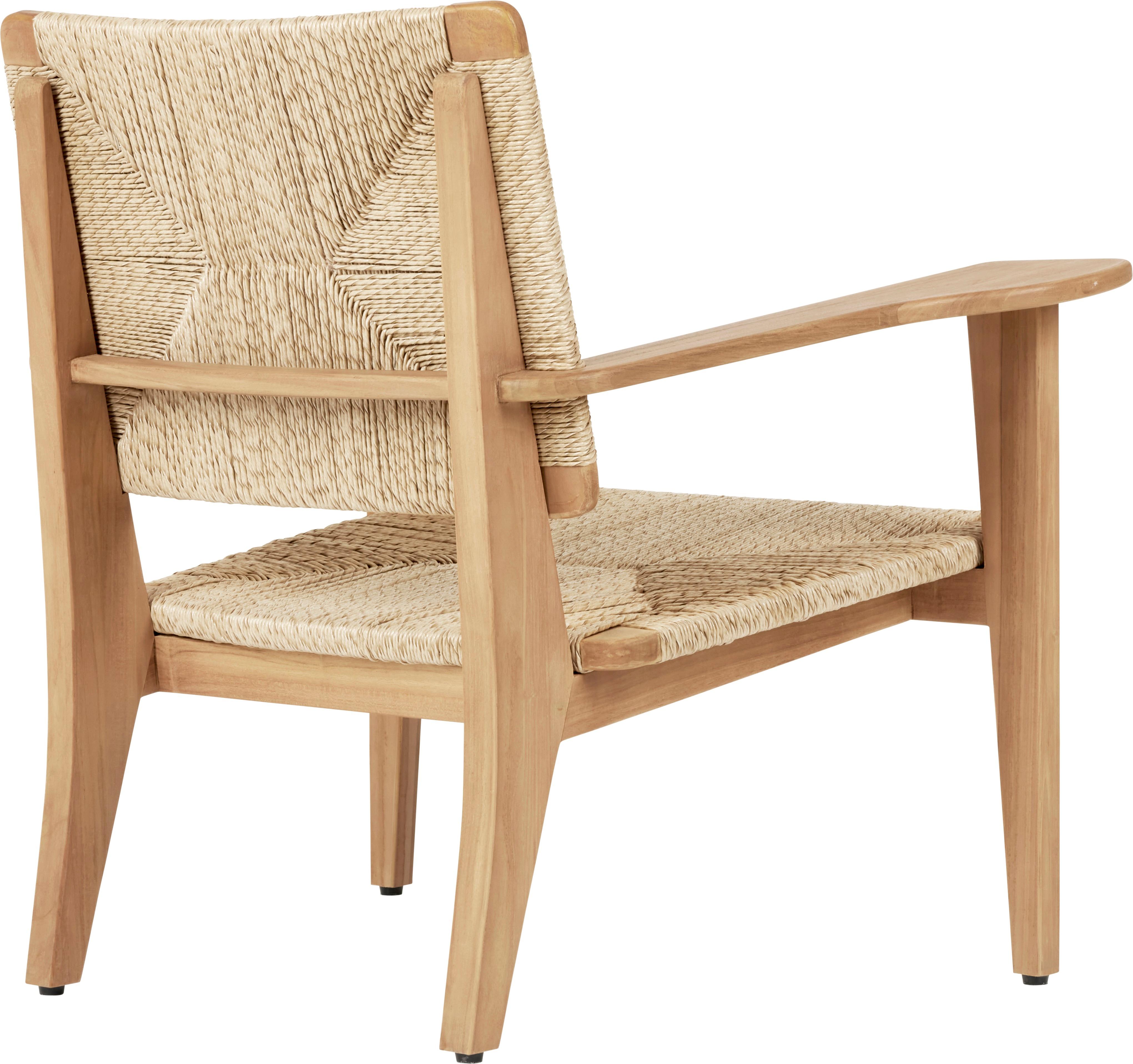Mid-Century Modern Marcel Gascoin 'F-Chair' Outdoor Lounge Chair Natural Teak for GUBI For Sale