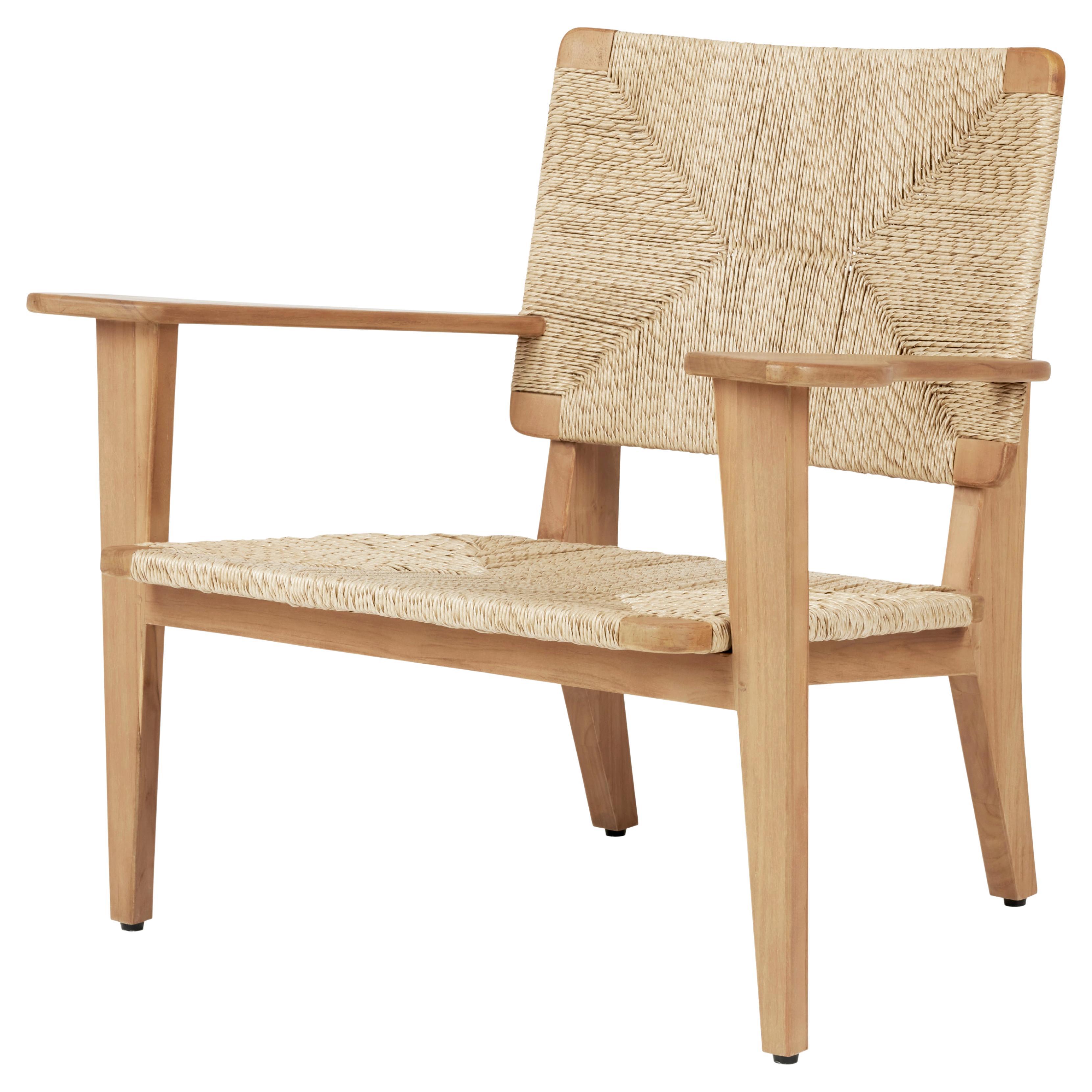Marcel Gascoin 'F-Chair' Outdoor Lounge Chair Natural Teak for GUBI