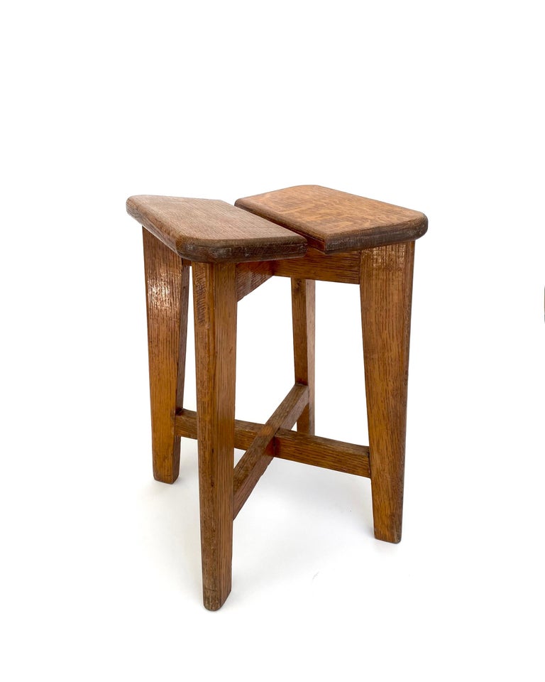 スツール Marcel Gascoin Trefle Stool Arhec 1950s Marcel Gascoin French Tabouret Oak Trefle Side Table Edition Arhec