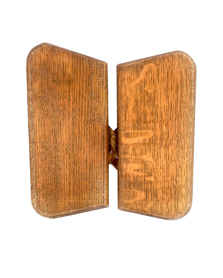Marcel Gascoin French Tabouret Oak Trefle Side Table Edition Arhec