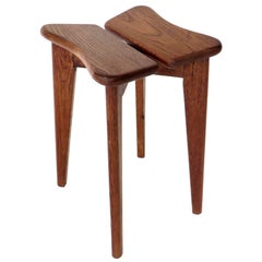 Table d'appoint Marcel Gascoin French Tabouret Oak Trefle Edition Arhec:: circa 1953