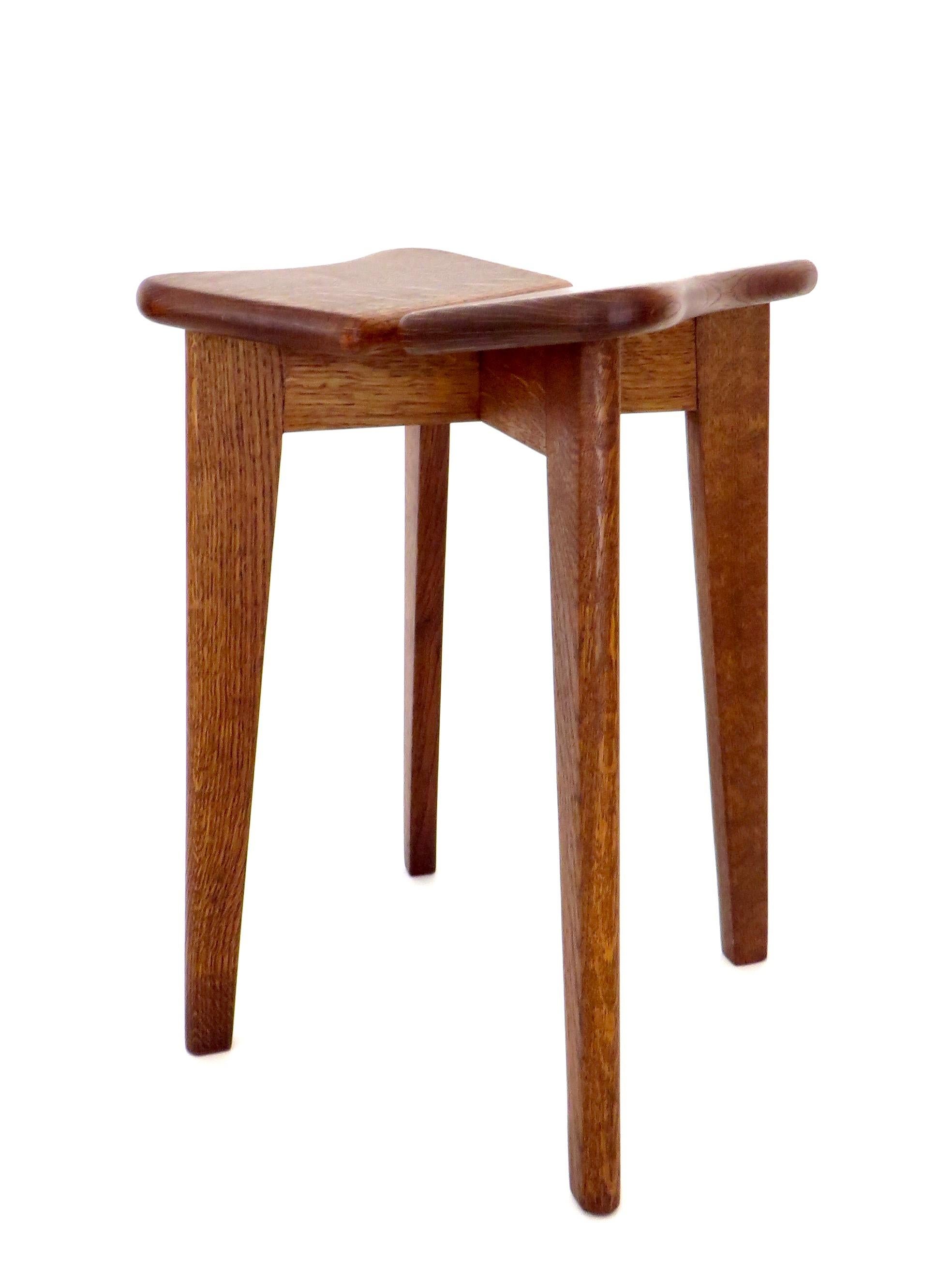 Marcel Gascoin French Tabouret Oak Trefle Sides Table Edition Arhec, circa 1953 7