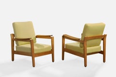 Marcel Gascoin, Sillas de salón, Roble, Tela, Francia, 1952