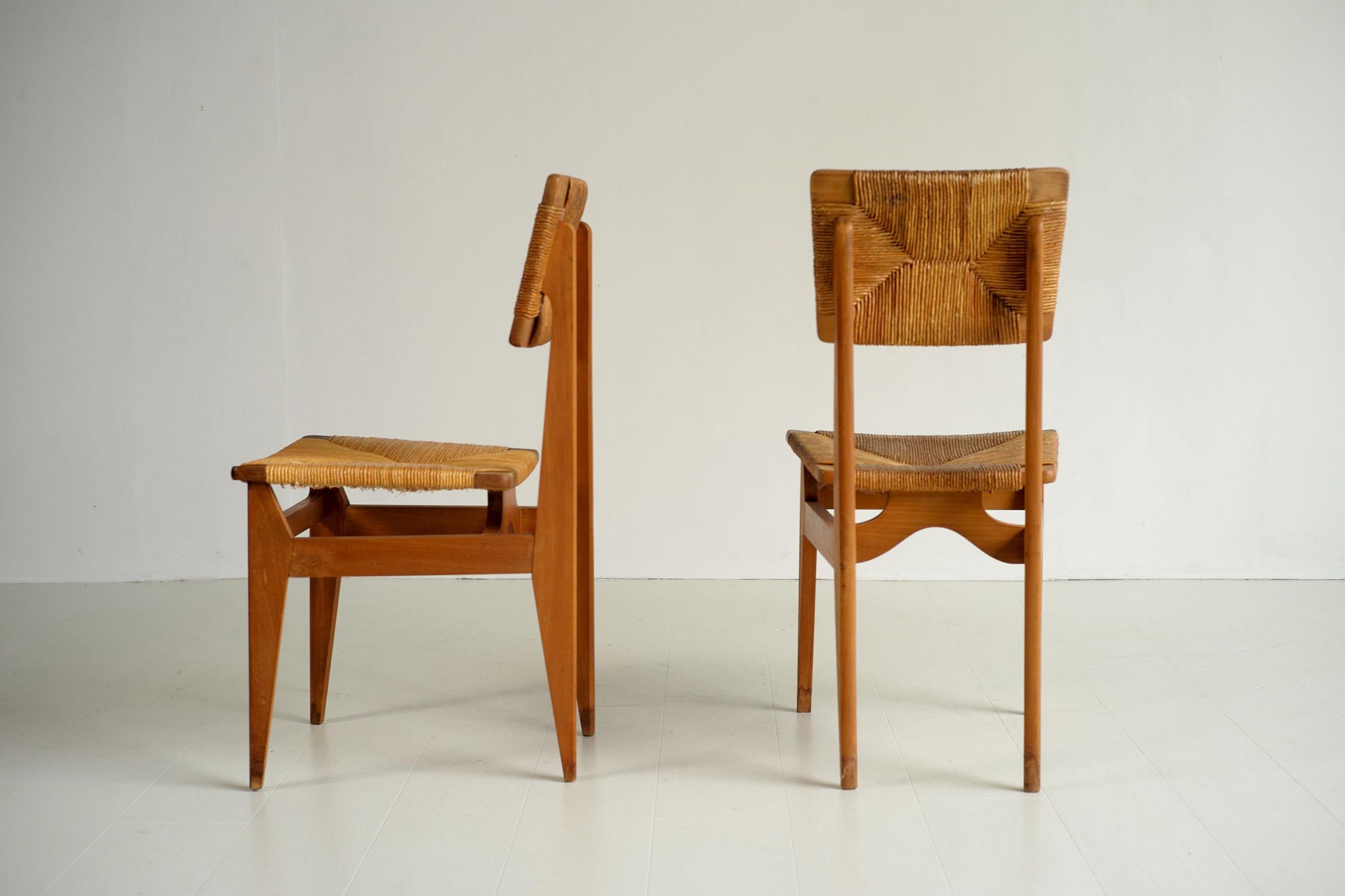 Marcel Gascoin, Paar „CF“-Stühle, Frankreich 1950 im Angebot 3