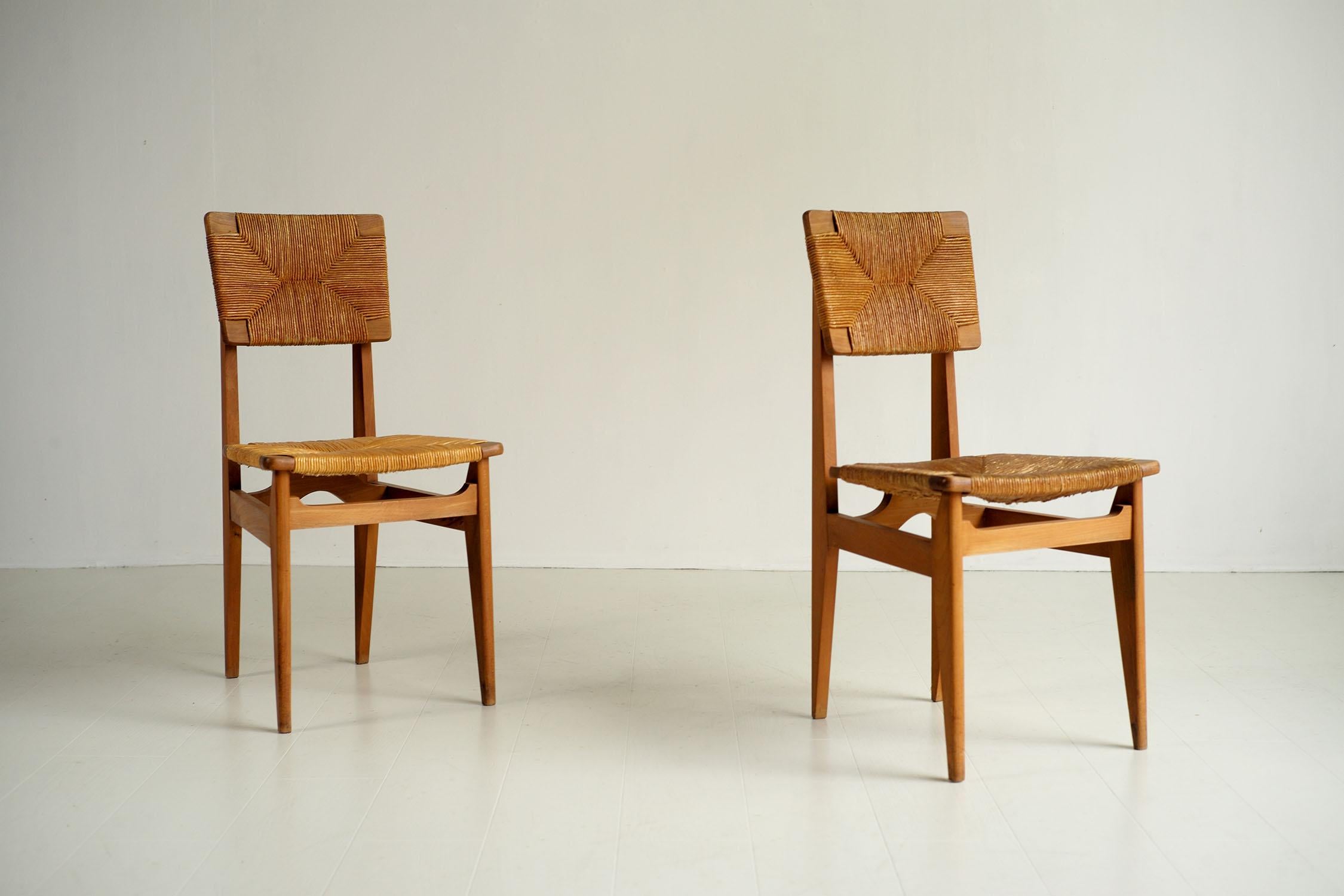 Marcel Gascoin, Paar „CF“-Stühle, Frankreich 1950 im Angebot 4