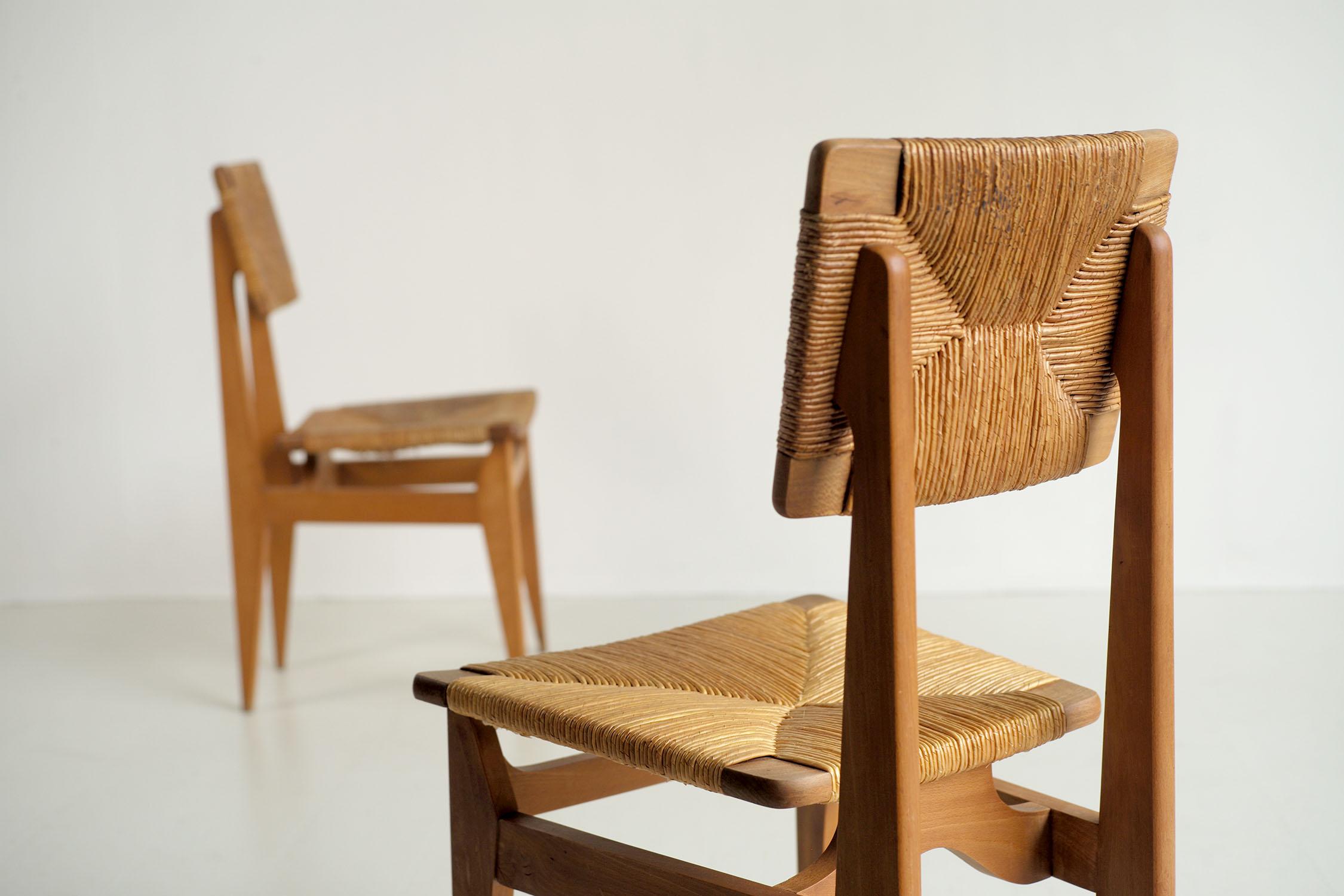 Marcel Gascoin, Paar „CF“-Stühle, Frankreich 1950 (Moderne der Mitte des Jahrhunderts) im Angebot