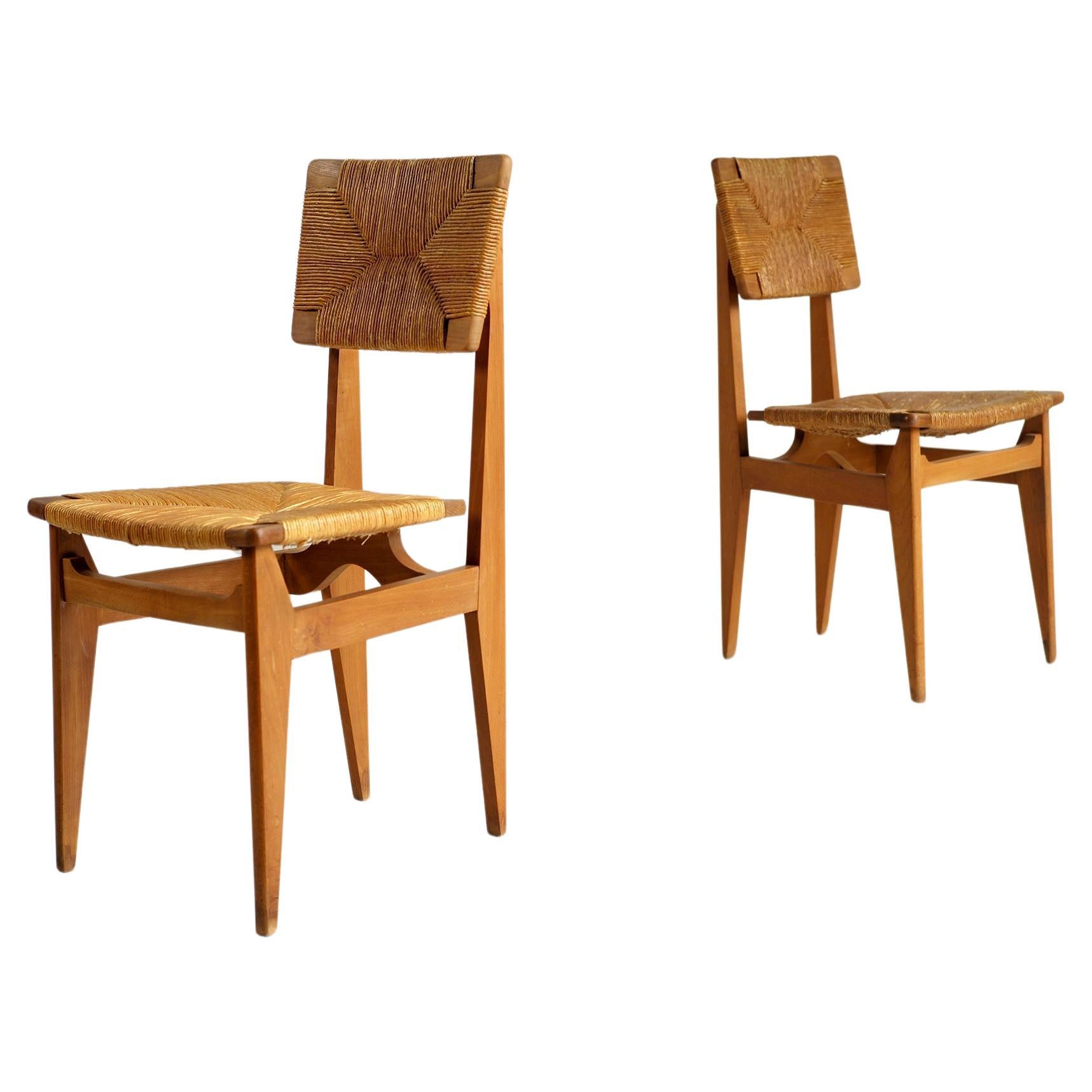 Marcel Gascoin, Pair of "CF" Chairs, France 1950 For Sale